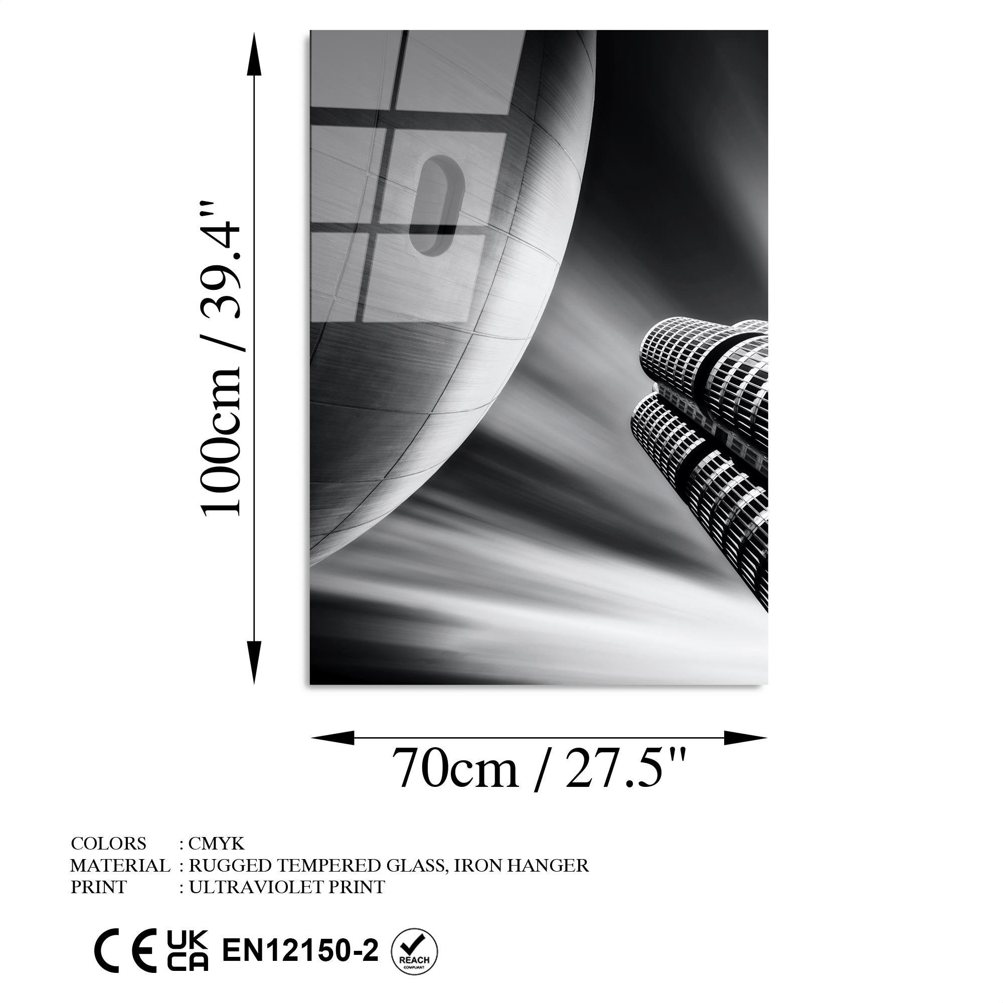 UV-083 Baskılı Cam Dikdörtgen Duvar Tablosu | ByLamp