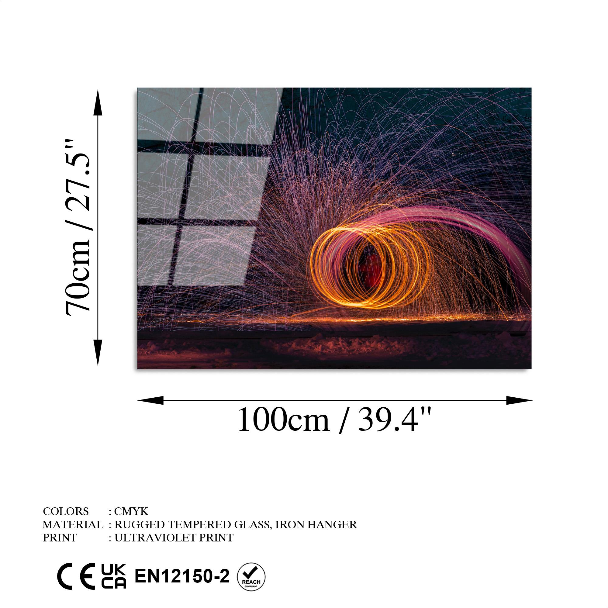 UV-091 Baskılı Cam Dikdörtgen Duvar Tablosu | ByLamp