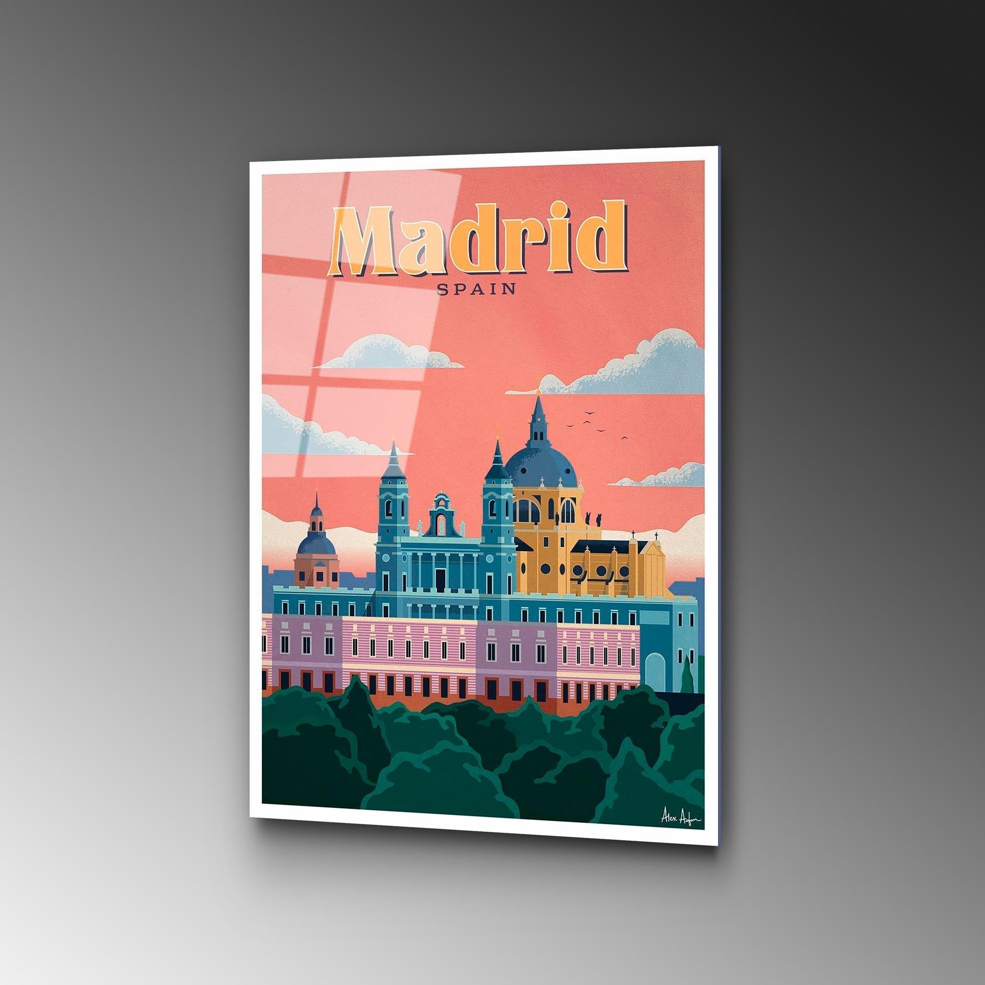 UV-1002 Baskılı Cam Dikdörtgen Duvar Tablosu | ByLamp