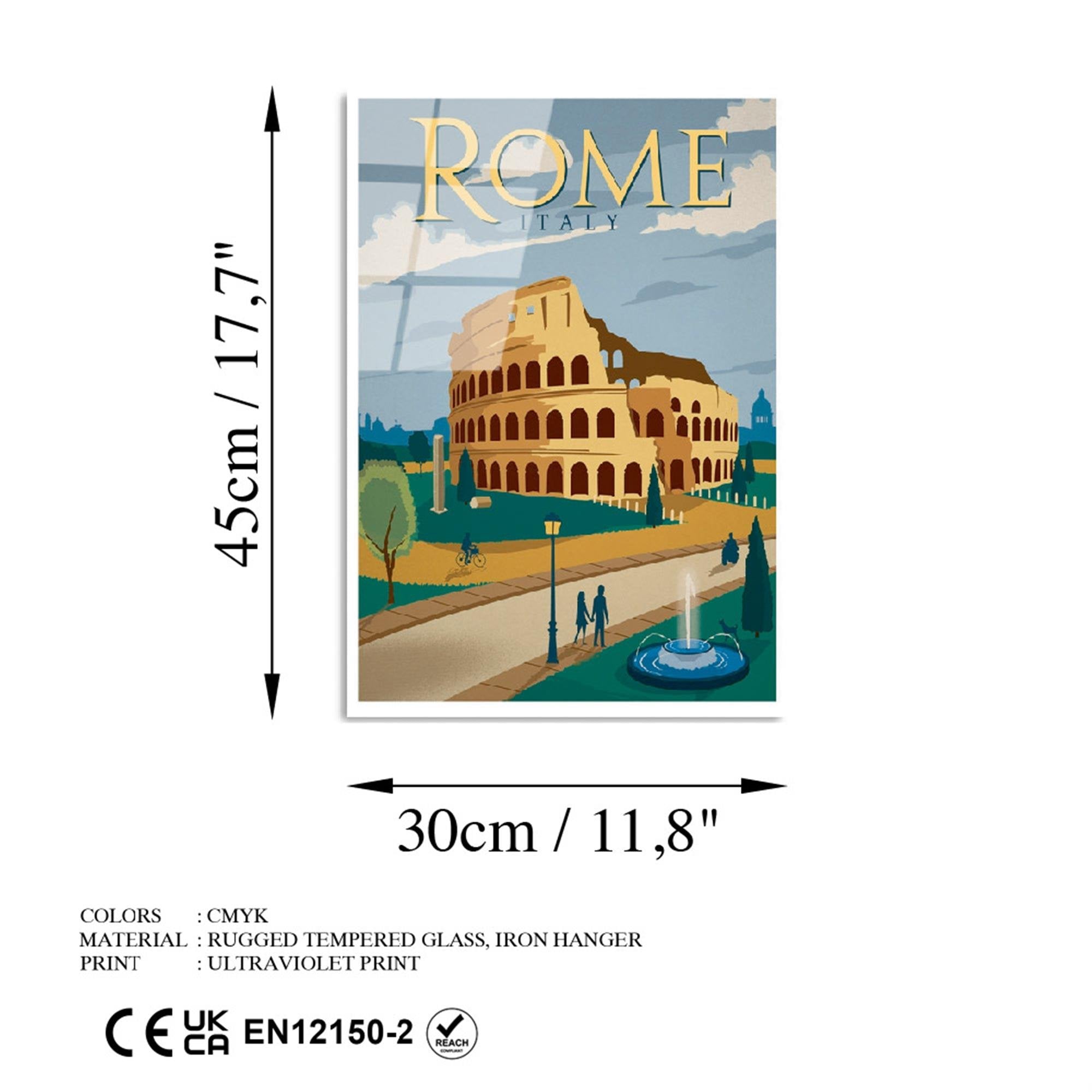 UV-1005 Baskılı Cam Dikdörtgen Duvar Tablosu | ByLamp