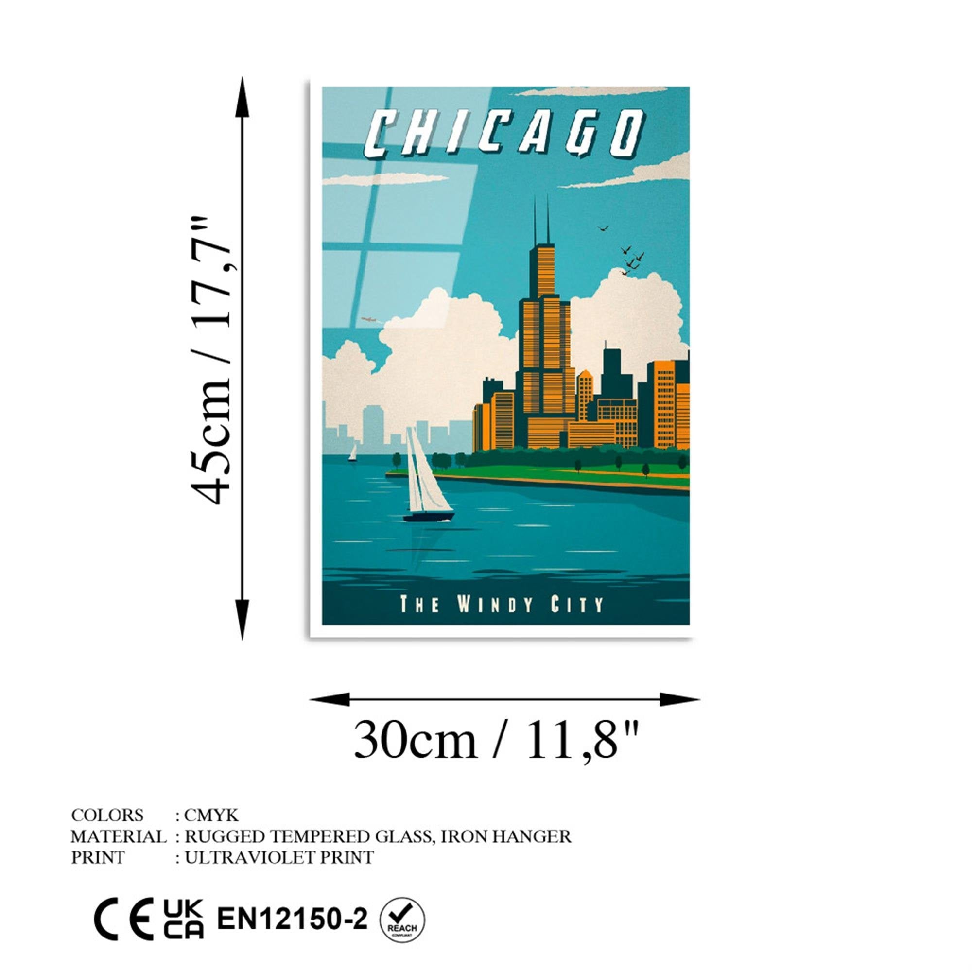 UV-1006 Baskılı Cam Dikdörtgen Duvar Tablosu | ByLamp