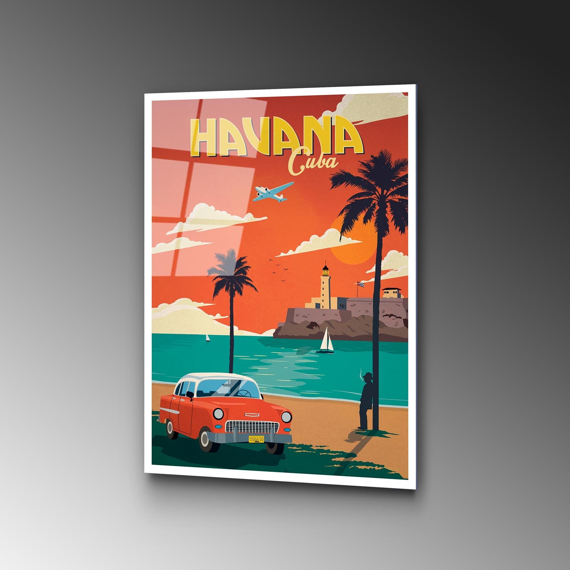 UV-1007 Baskılı Cam Dikdörtgen Duvar Tablosu | ByLamp