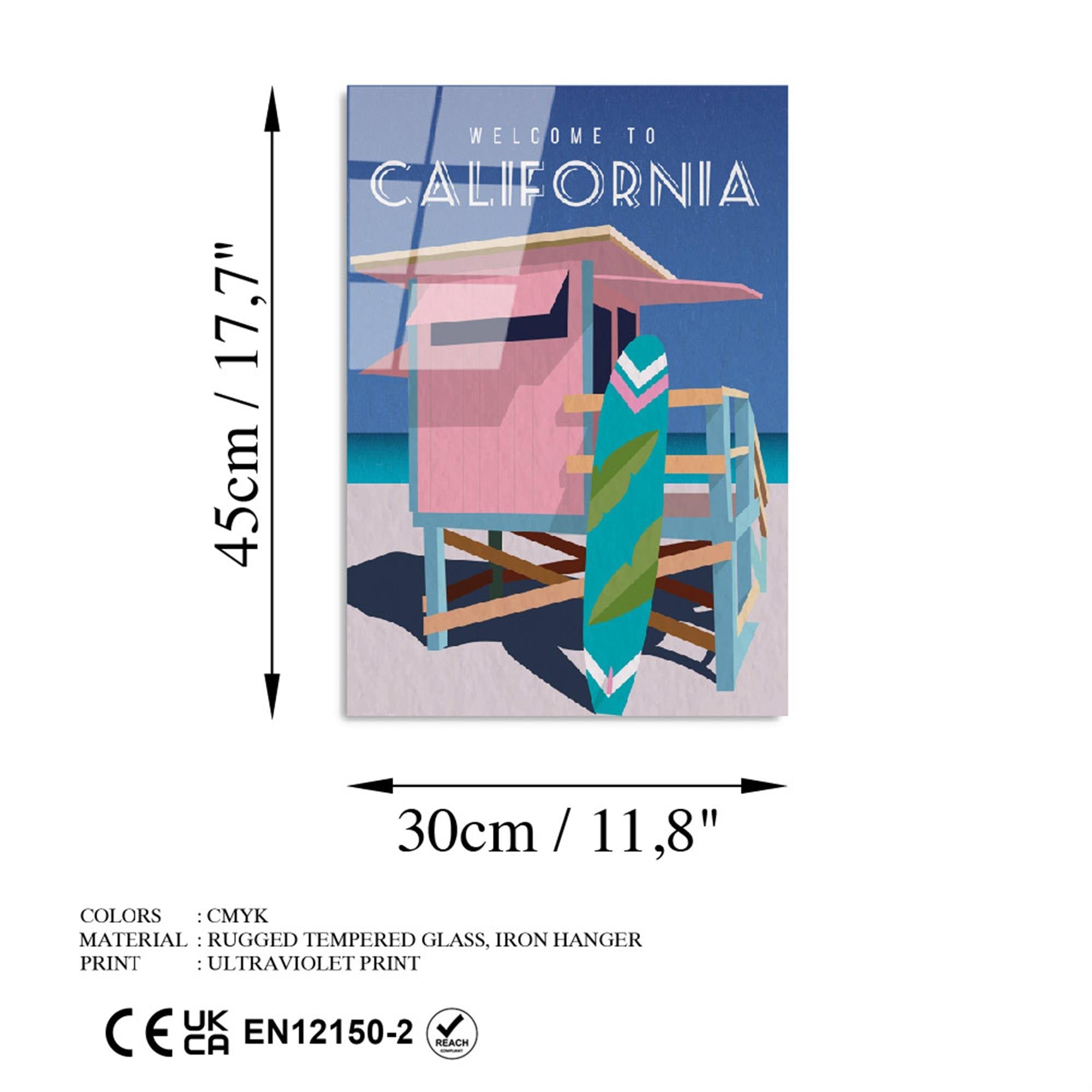 UV-1013 Baskılı Cam Dikdörtgen Duvar Tablosu | ByLamp