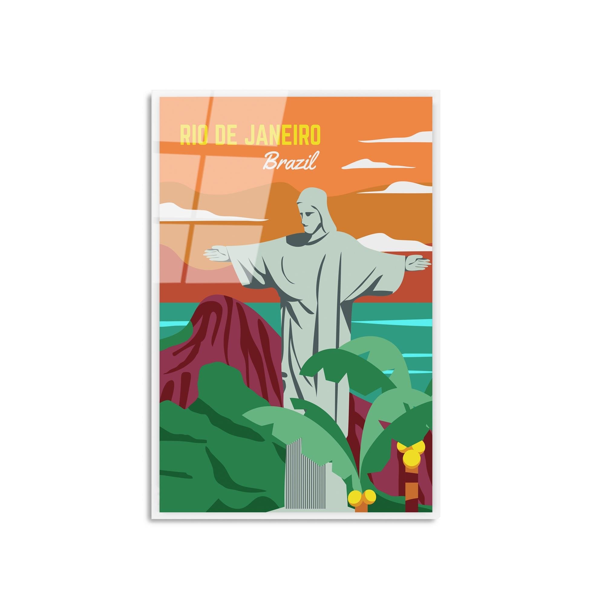 UV-1016 Baskılı Cam Dikdörtgen Duvar Tablosu | ByLamp