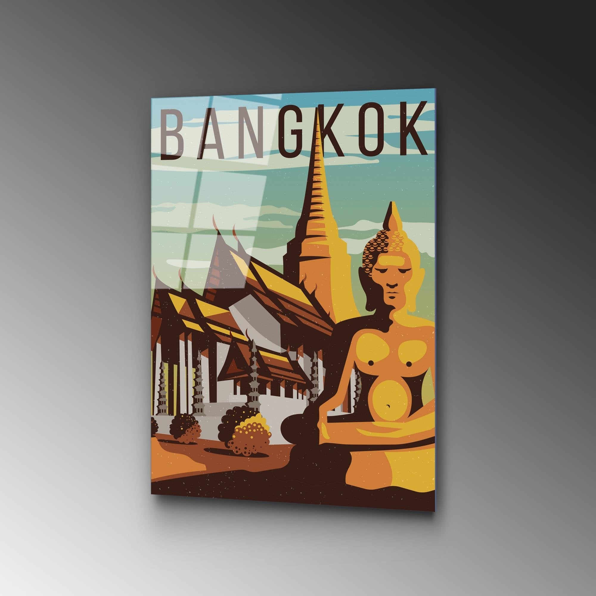 UV-1018 Baskılı Cam Dikdörtgen Duvar Tablosu | ByLamp