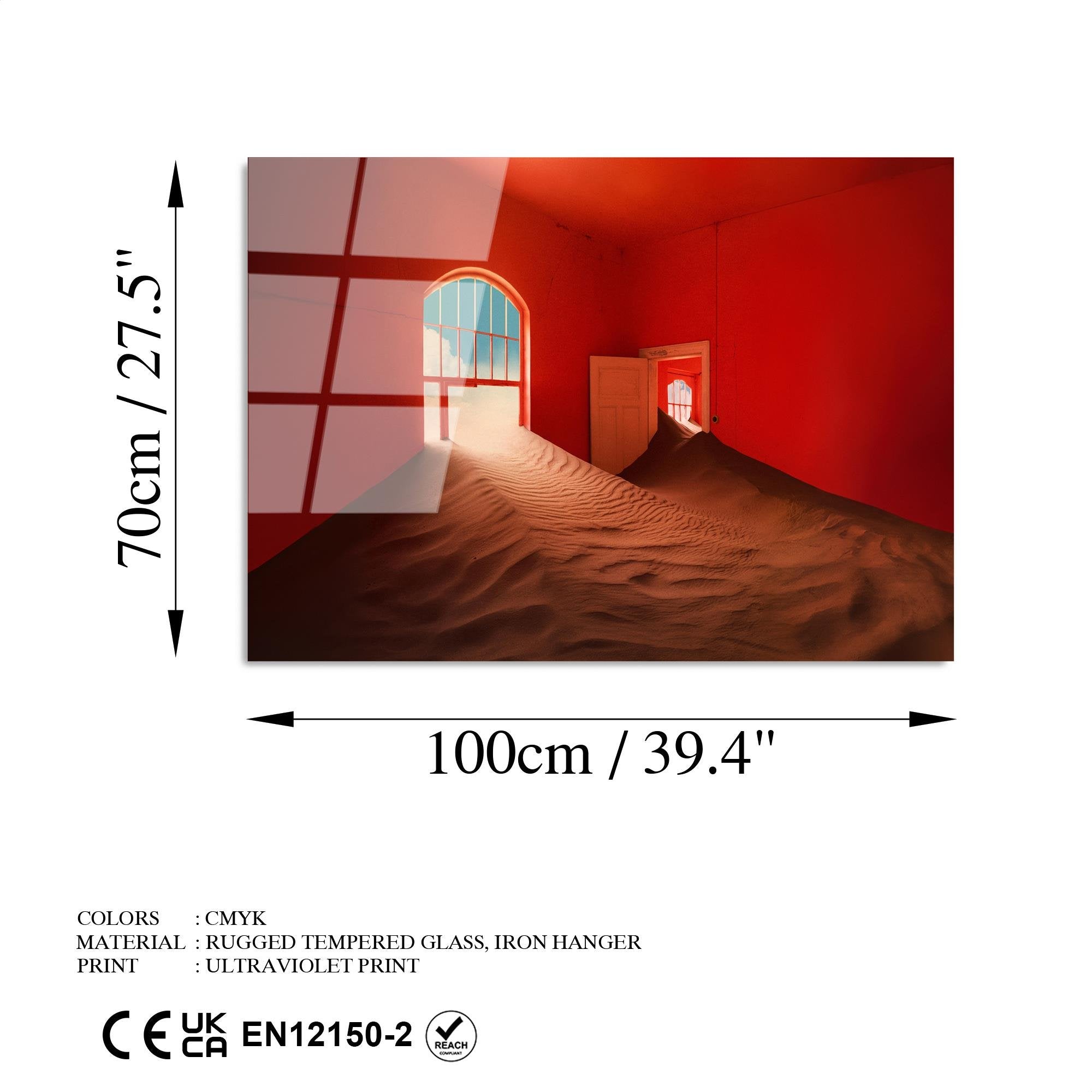 UV-101 Baskılı Cam Dikdörtgen Duvar Tablosu | ByLamp