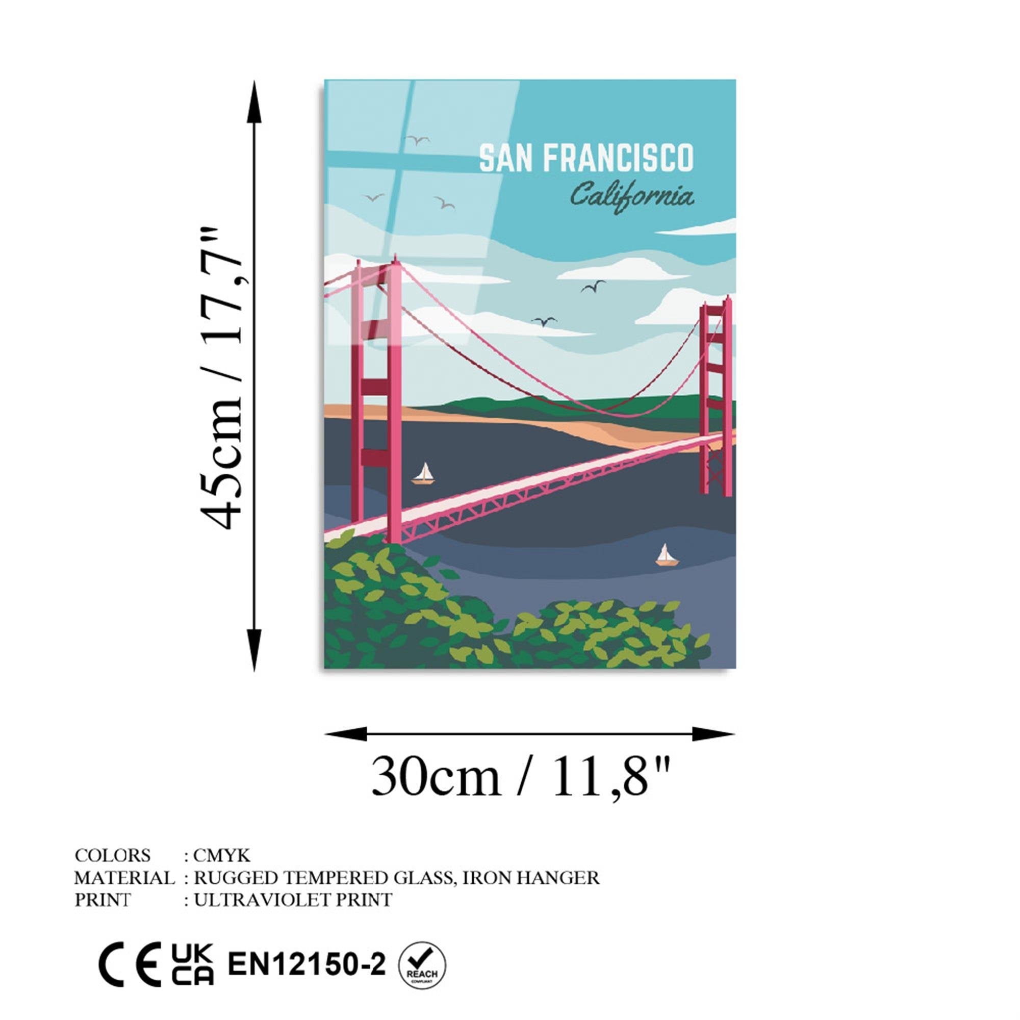 UV-1023 Baskılı Cam Dikdörtgen Duvar Tablosu | ByLamp