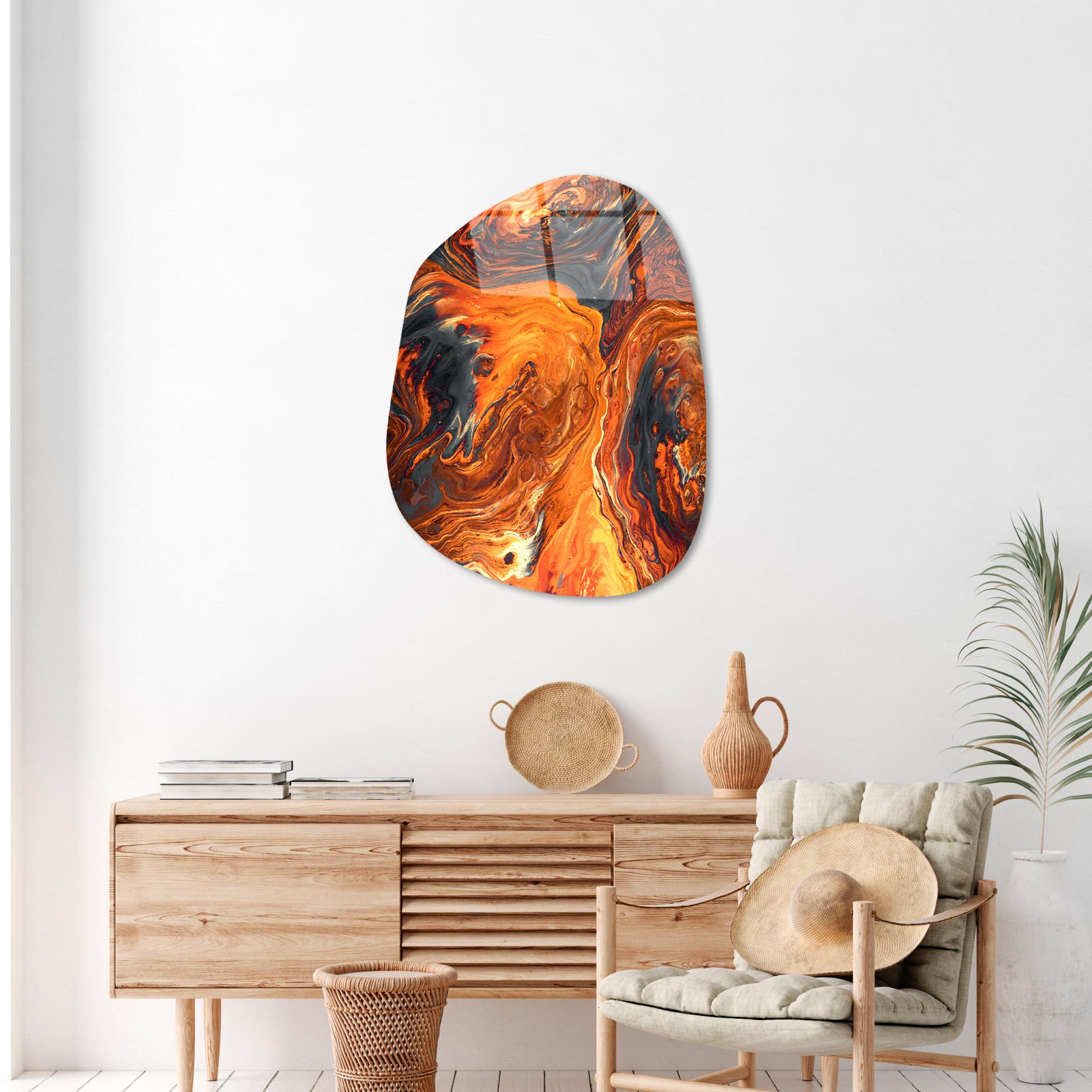 UV-1082 Baskılı Cam Amorf Duvar Tablosu | ByLamp