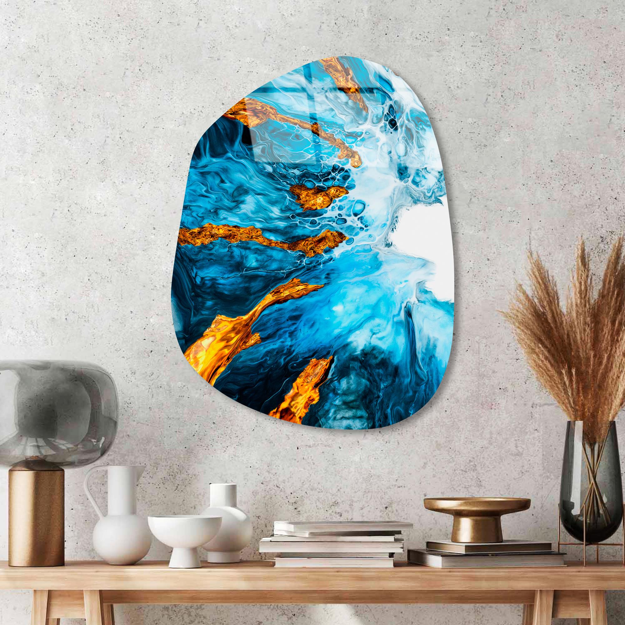 UV-1084 Baskılı Cam Amorf Duvar Tablosu | ByLamp