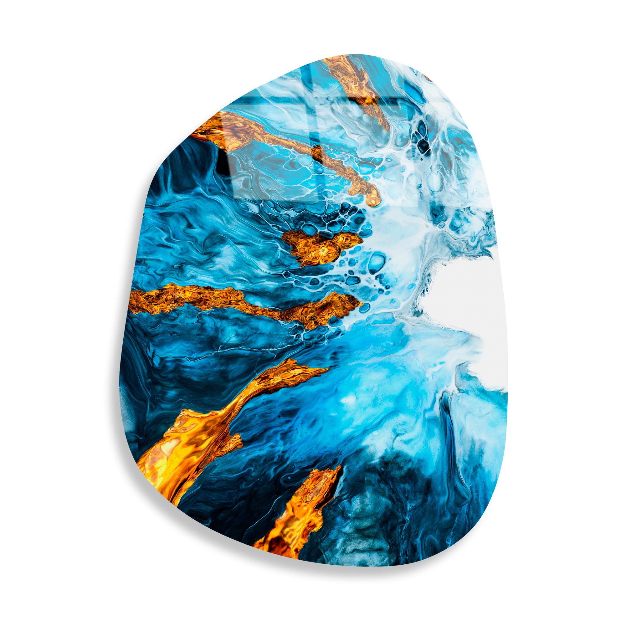 UV-1084 Baskılı Cam Amorf Duvar Tablosu | ByLamp