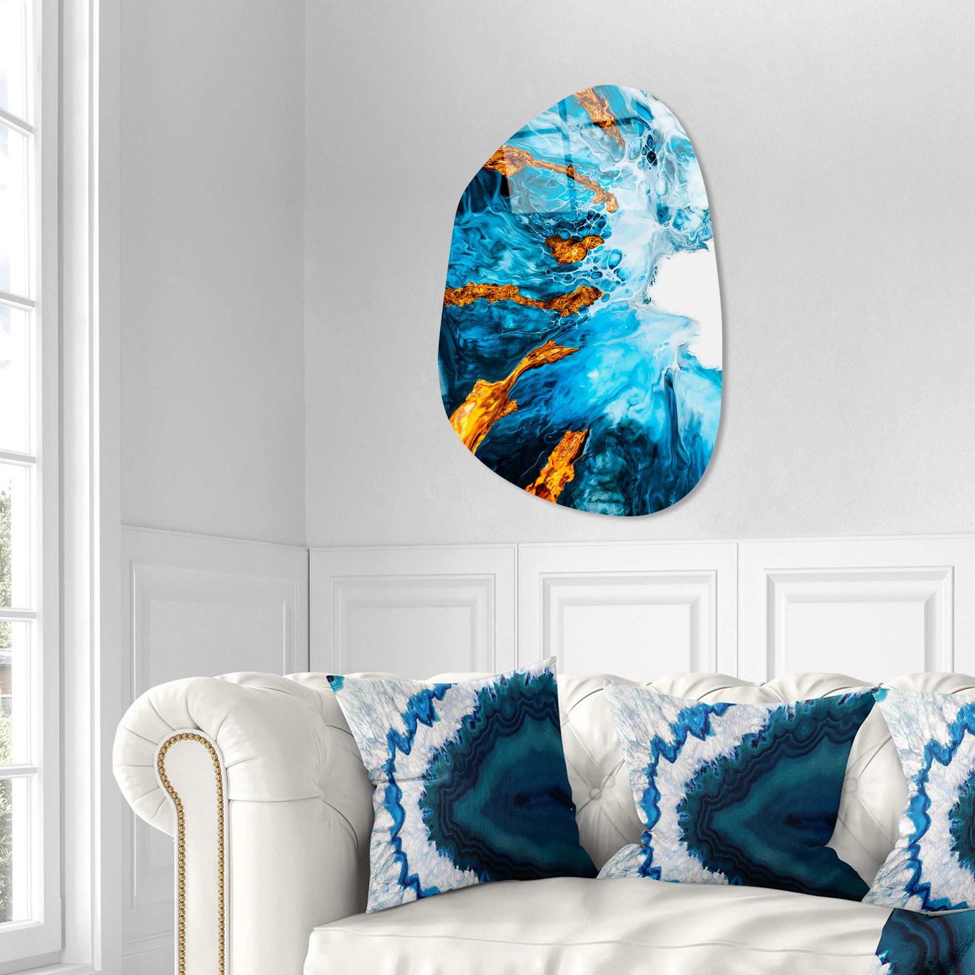 UV-1084 Baskılı Cam Amorf Duvar Tablosu | ByLamp