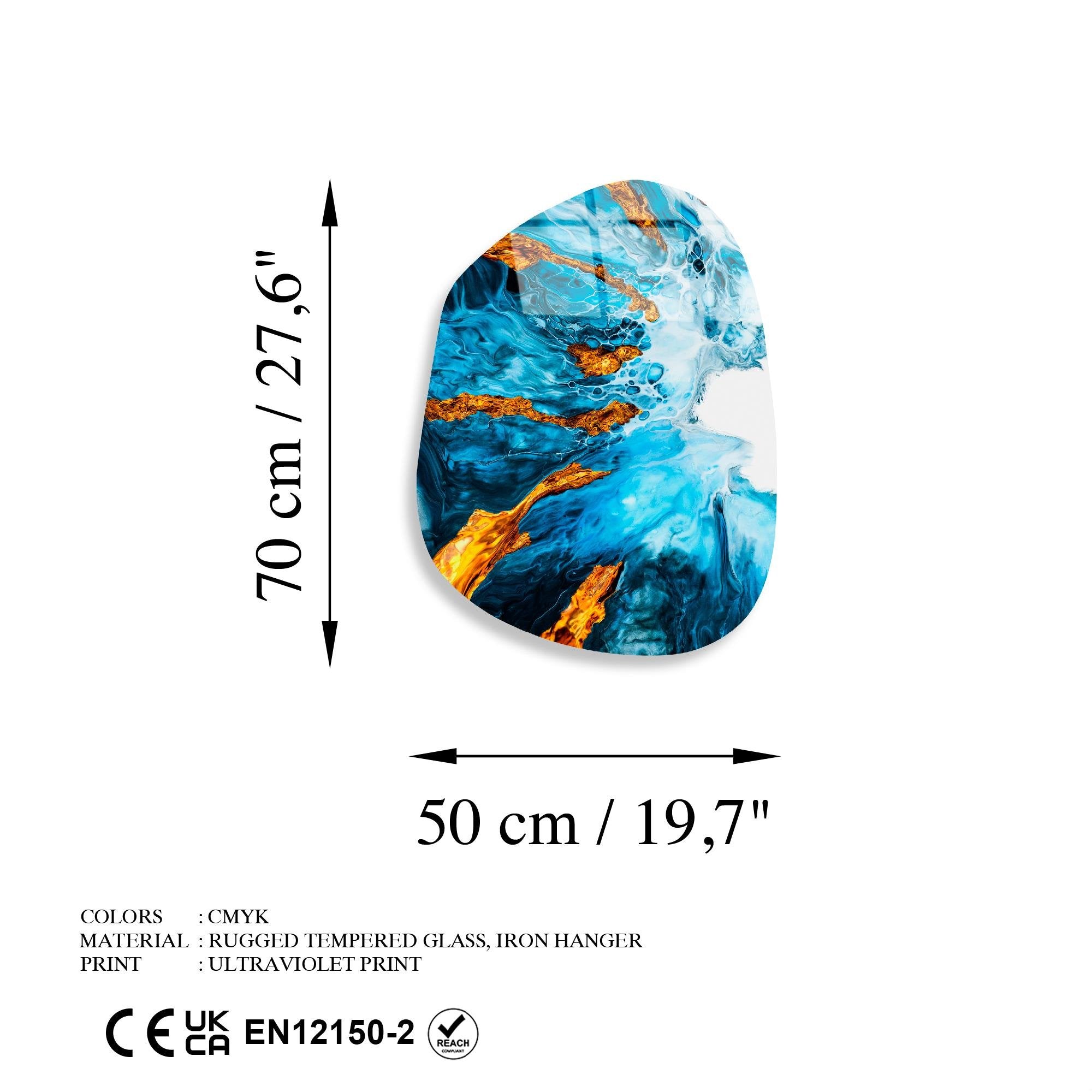 UV-1084 Baskılı Cam Amorf Duvar Tablosu | ByLamp