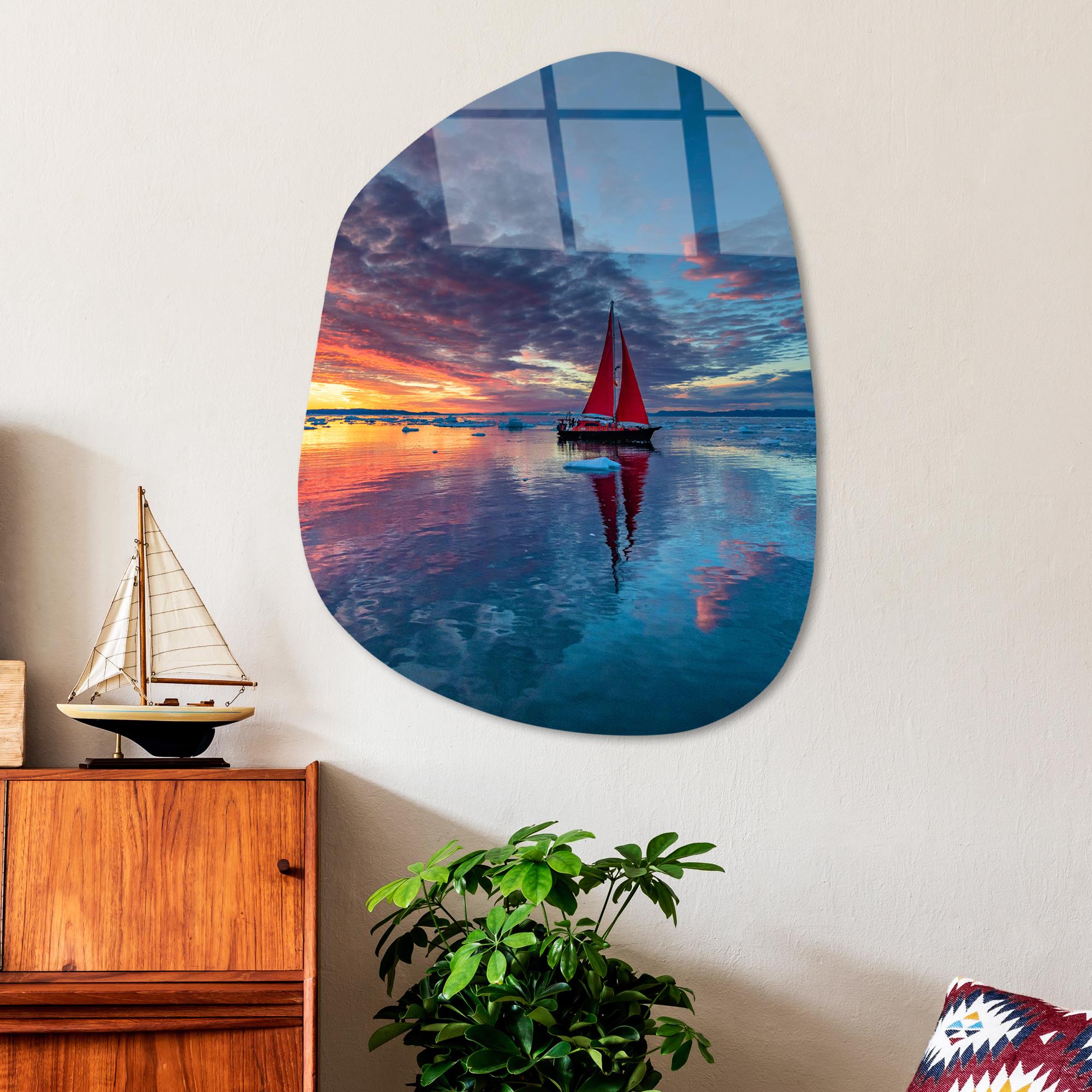 UV-1085 Baskılı Cam Amorf Duvar Tablosu | ByLamp