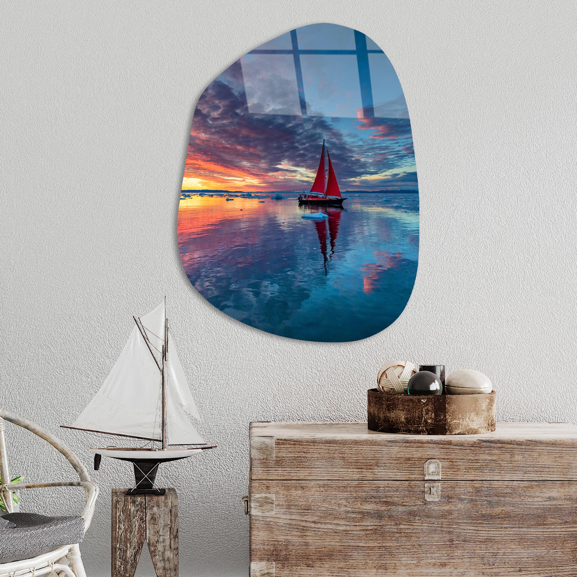 UV-1085 Baskılı Cam Amorf Duvar Tablosu | ByLamp