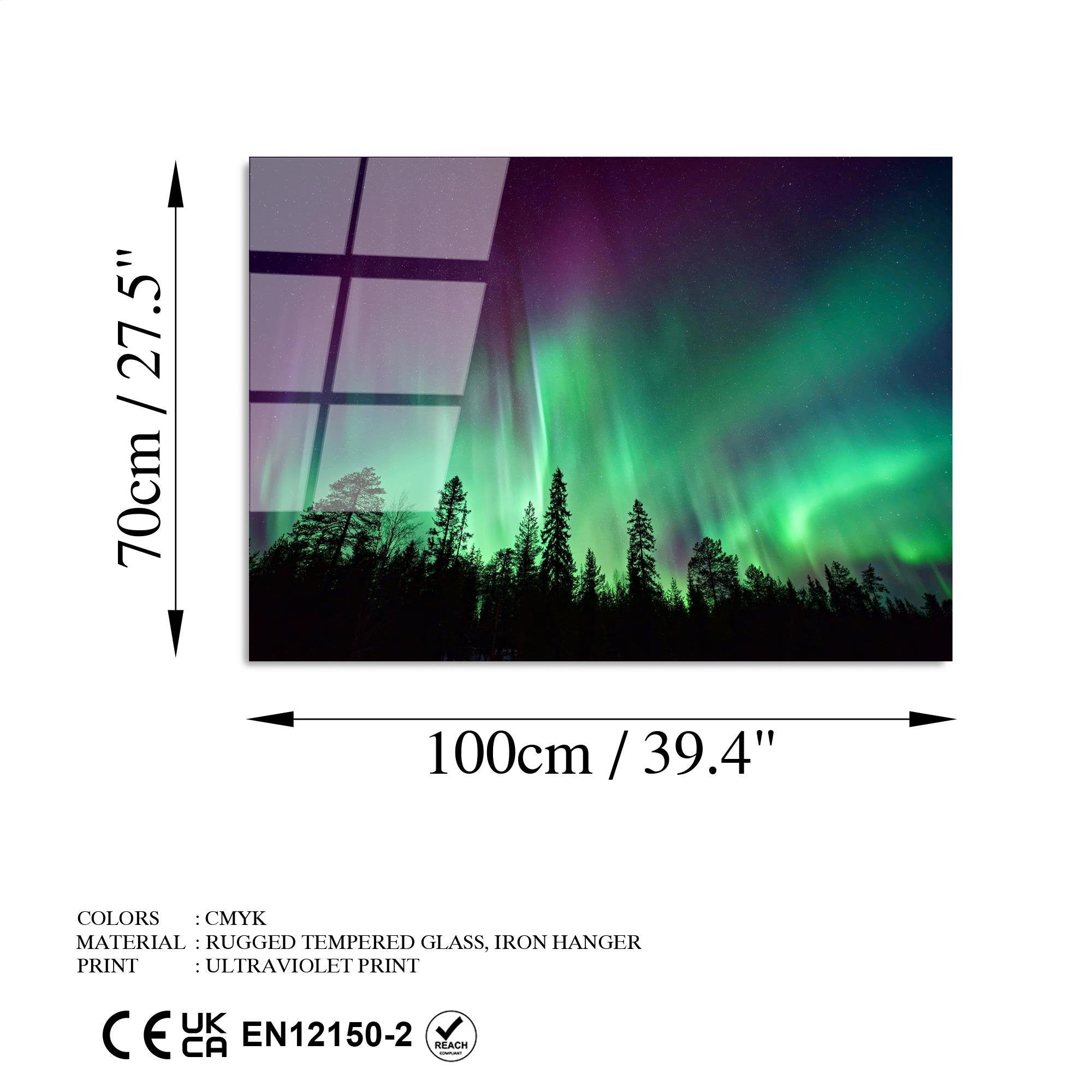 UV-108 Baskılı Cam Dikdörtgen Duvar Tablosu | ByLamp