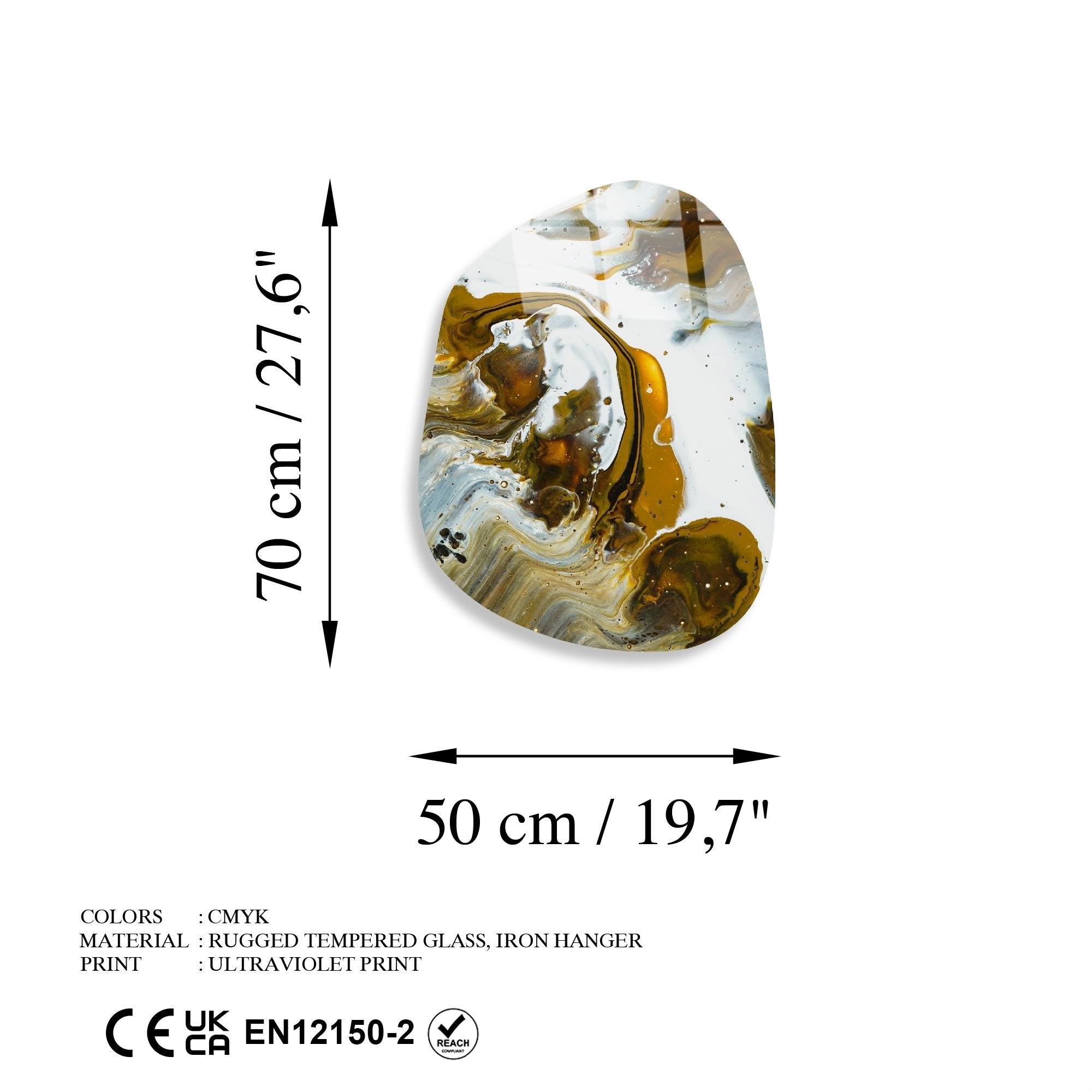 UV-1095 Baskılı Cam Amorf Duvar Tablosu | ByLamp