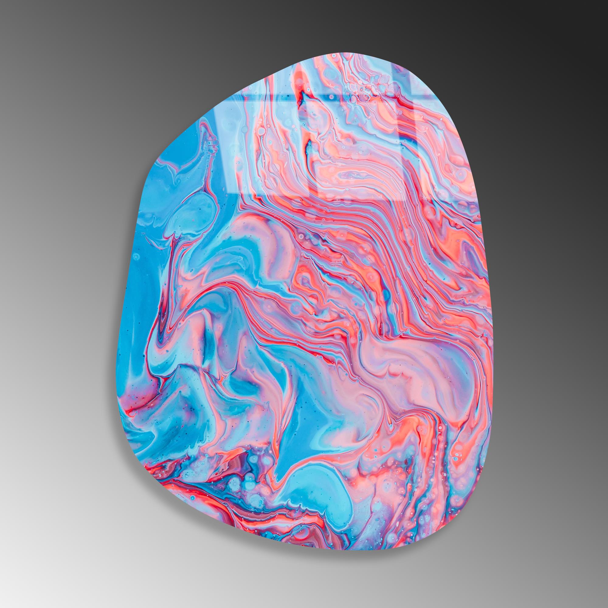 UV-1096 Baskılı Cam Amorf Duvar Tablosu | ByLamp