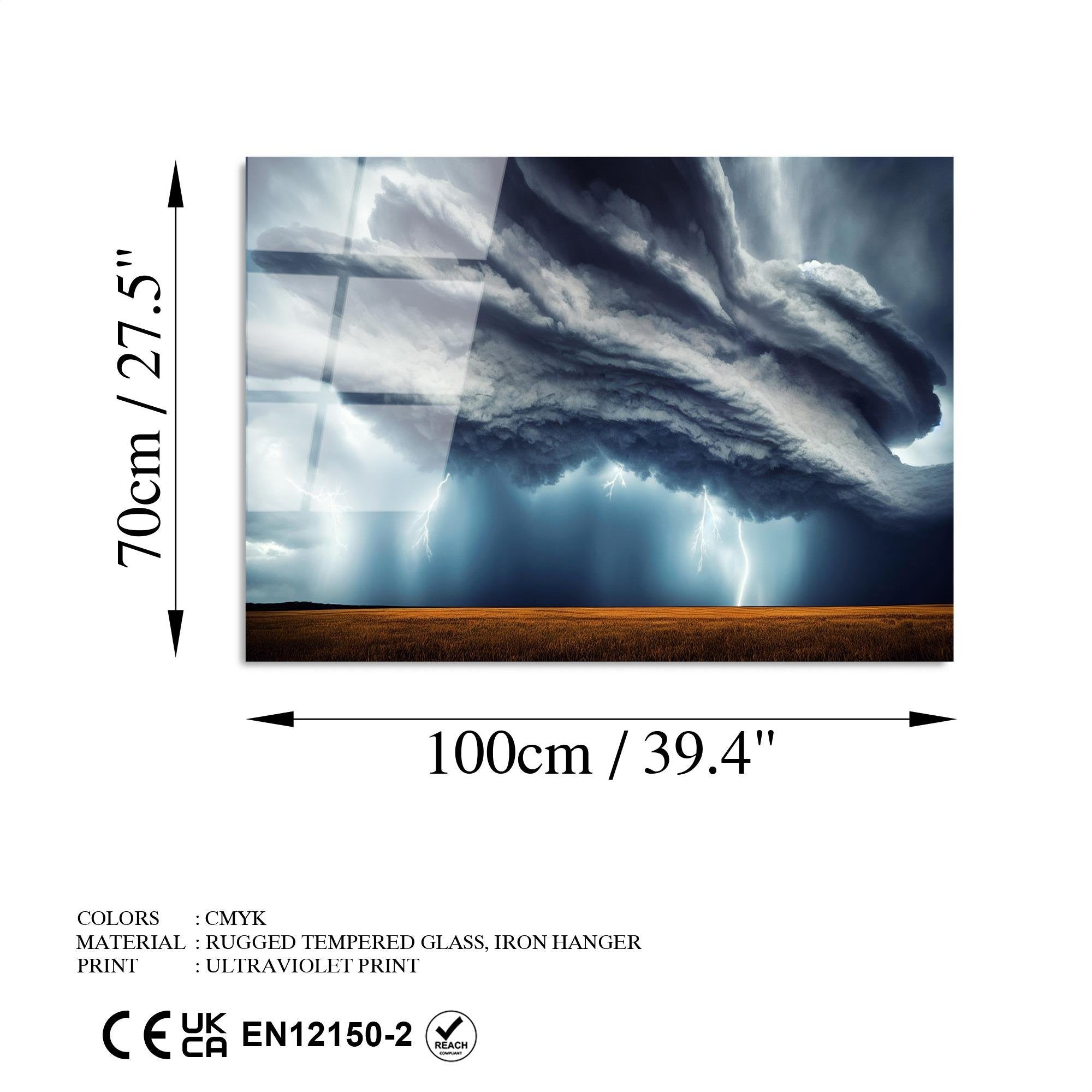 UV-110 Baskılı Cam Dikdörtgen Duvar Tablosu | ByLamp