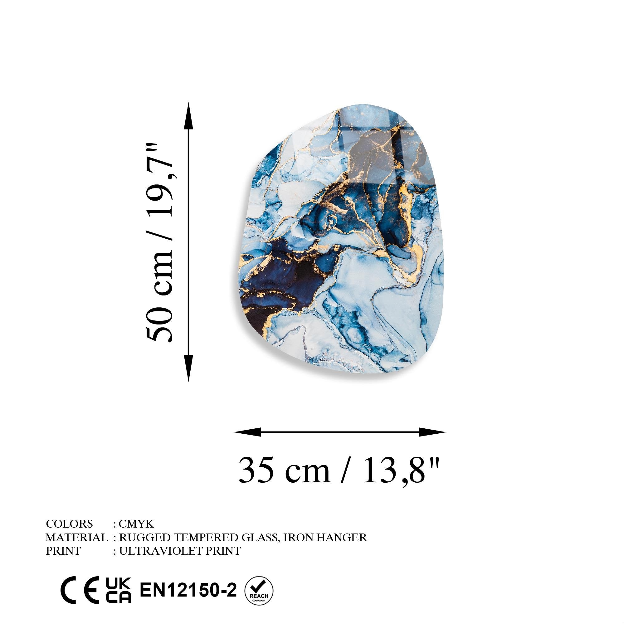 UV-1114 Baskılı Cam Amorf Duvar Tablosu | ByLamp