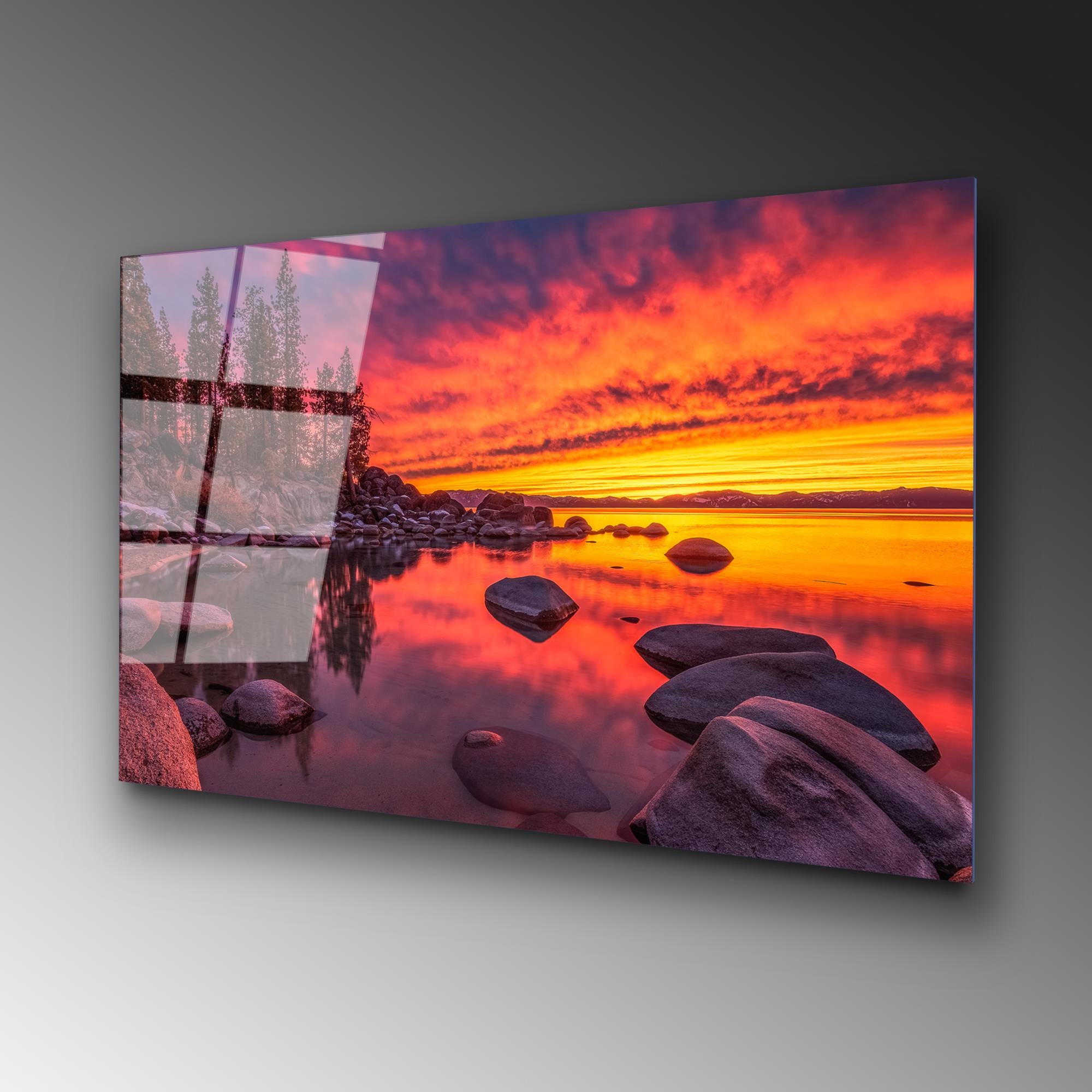 UV-111 Baskılı Cam Dikdörtgen Duvar Tablosu | ByLamp