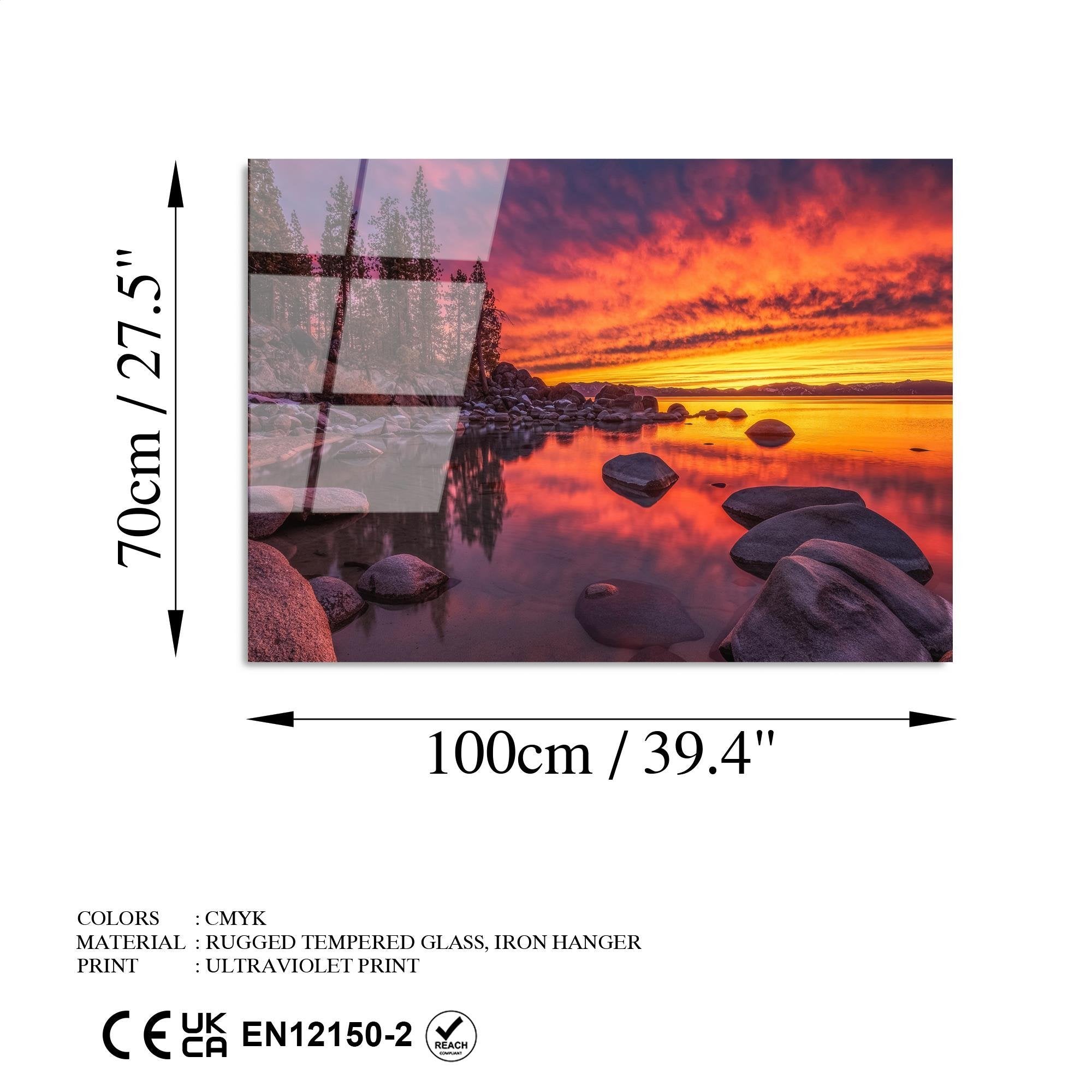 UV-111 Baskılı Cam Dikdörtgen Duvar Tablosu | ByLamp