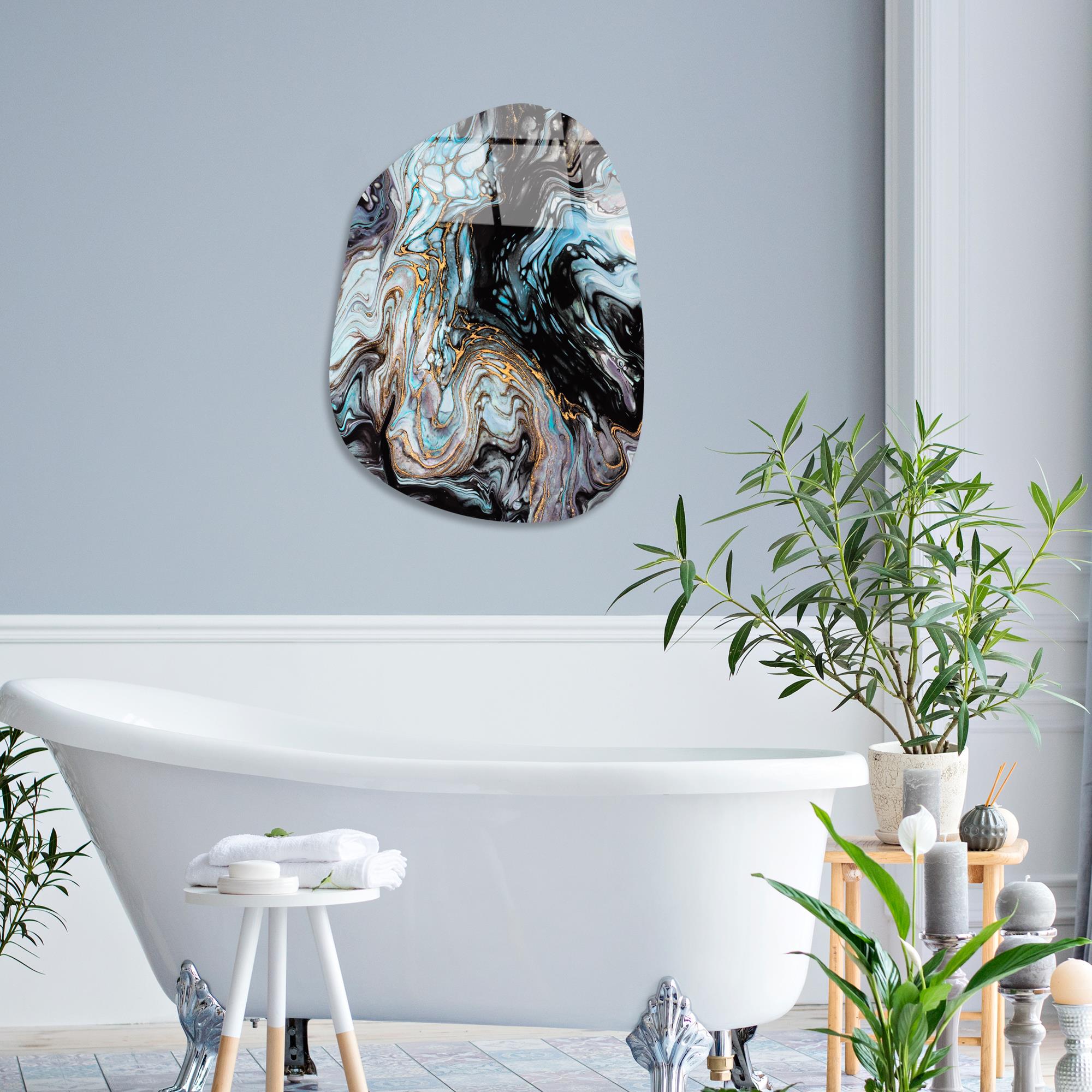 UV-1120 Baskılı Cam Amorf Duvar Tablosu | ByLamp