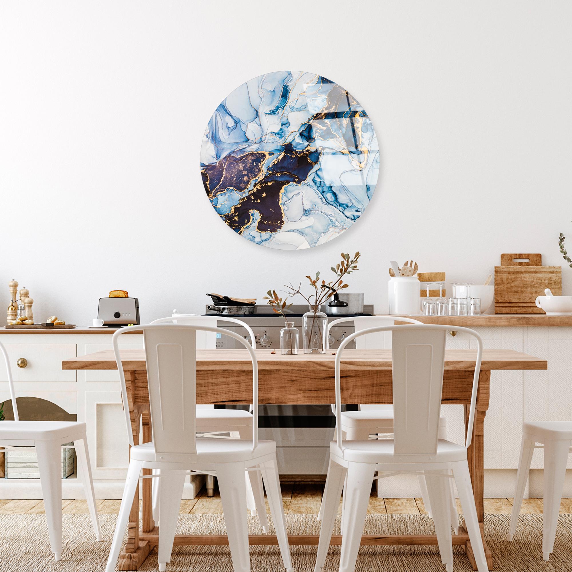 UV-1132 Baskılı Cam Yuvarlak Duvar Tablosu | ByLamp