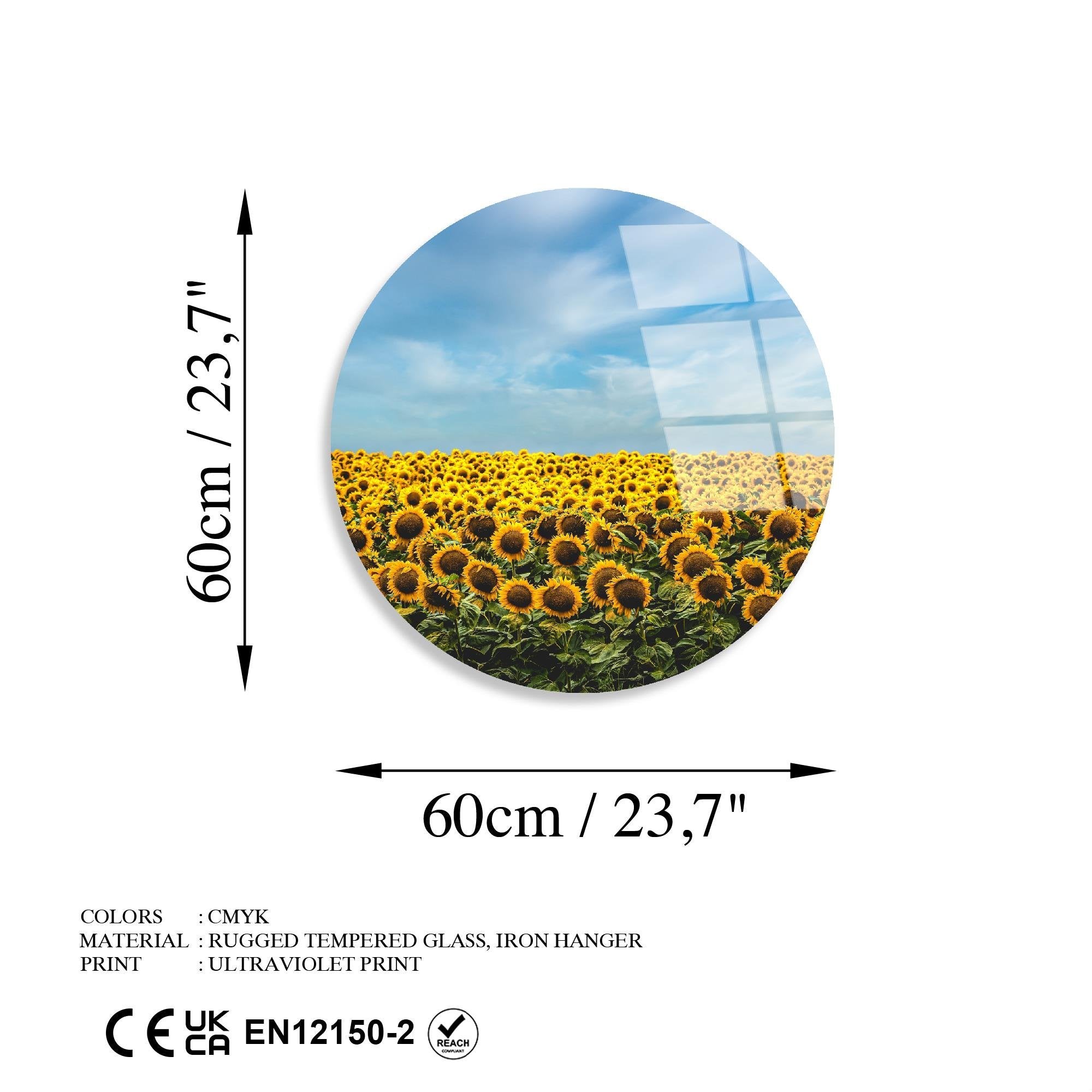 UV-1135 Baskılı Cam Yuvarlak Duvar Tablosu | ByLamp