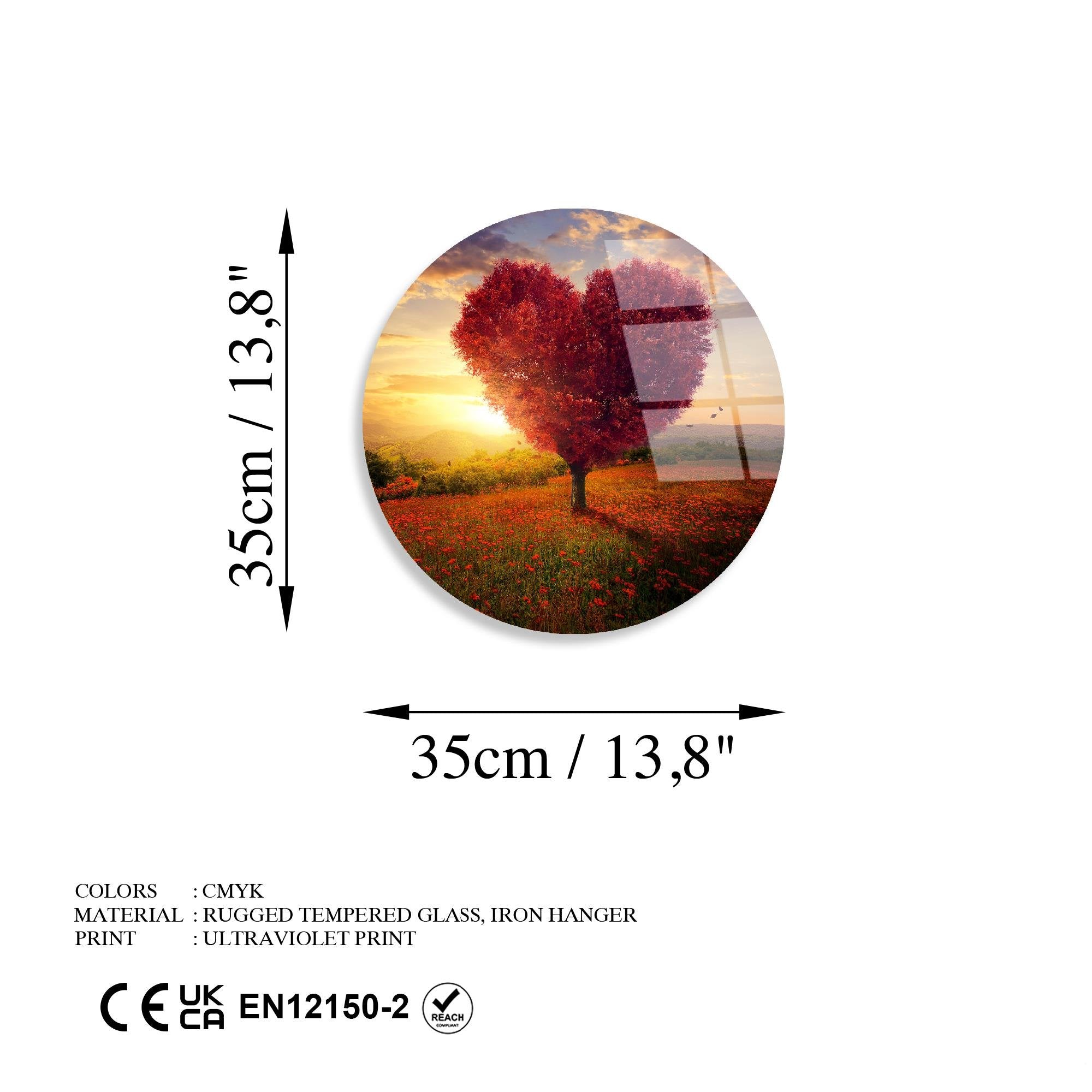 UV-1147 Baskılı Cam Yuvarlak Duvar Tablosu | ByLamp