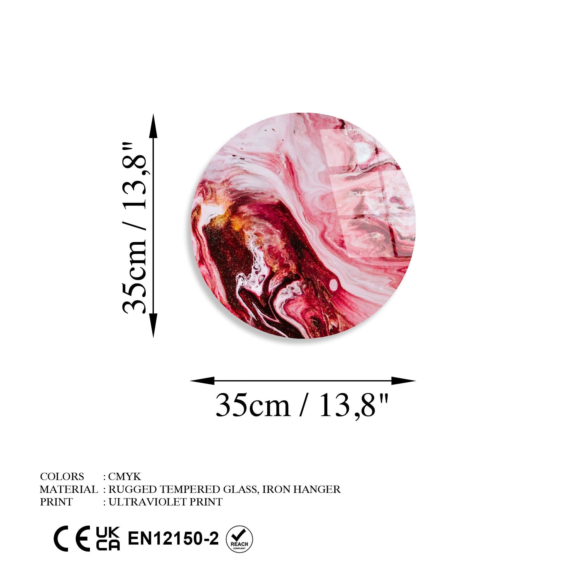 UV-1151 Baskılı Cam Yuvarlak Duvar Tablosu | ByLamp