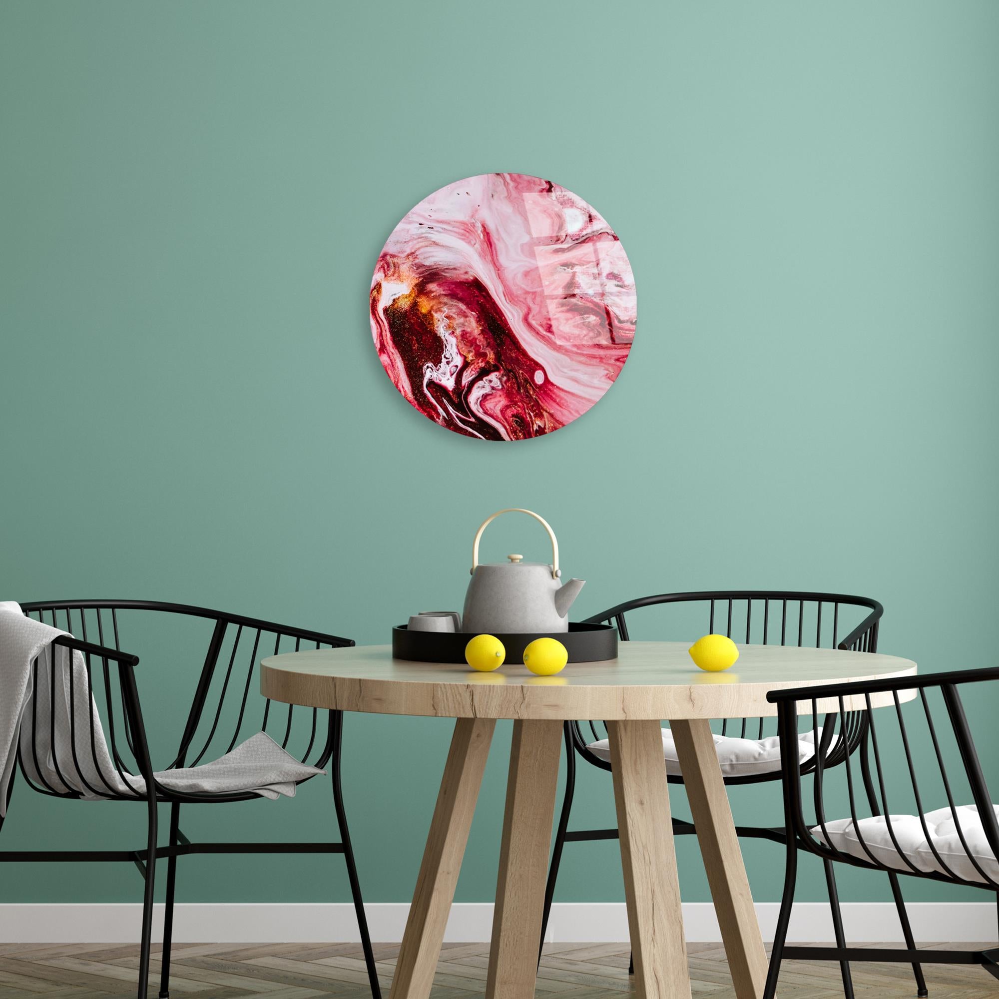 UV-1151 Baskılı Cam Yuvarlak Duvar Tablosu | ByLamp