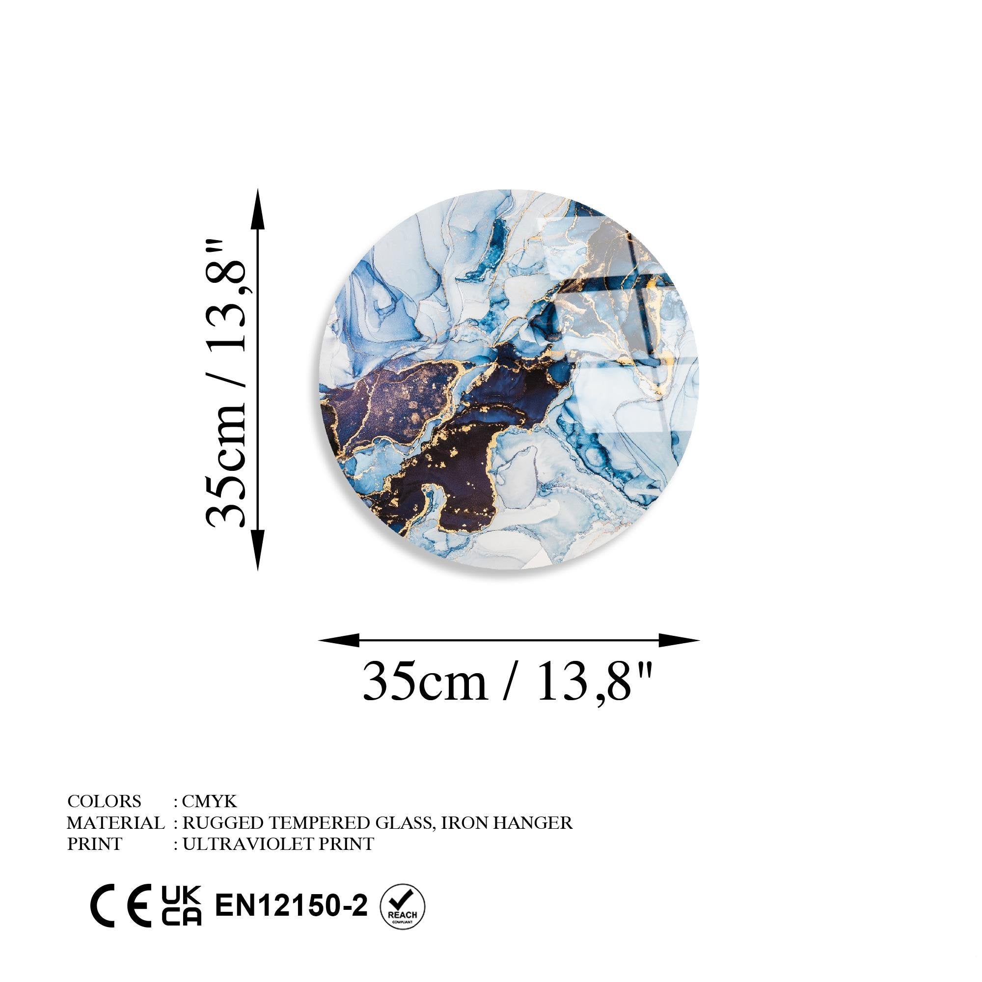 UV-1152 Baskılı Cam Yuvarlak Duvar Tablosu | ByLamp