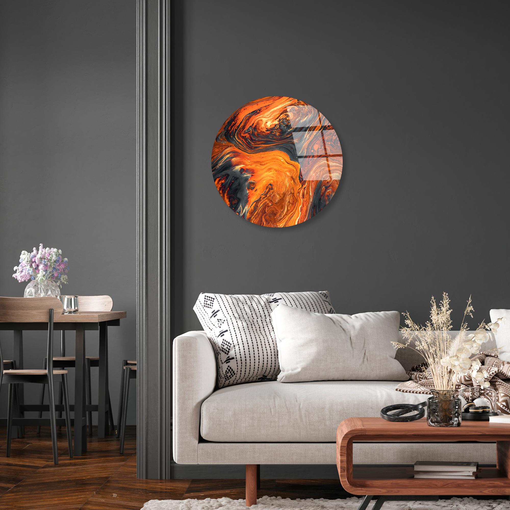 UV-1160 Baskılı Cam Yuvarlak Duvar Tablosu | ByLamp