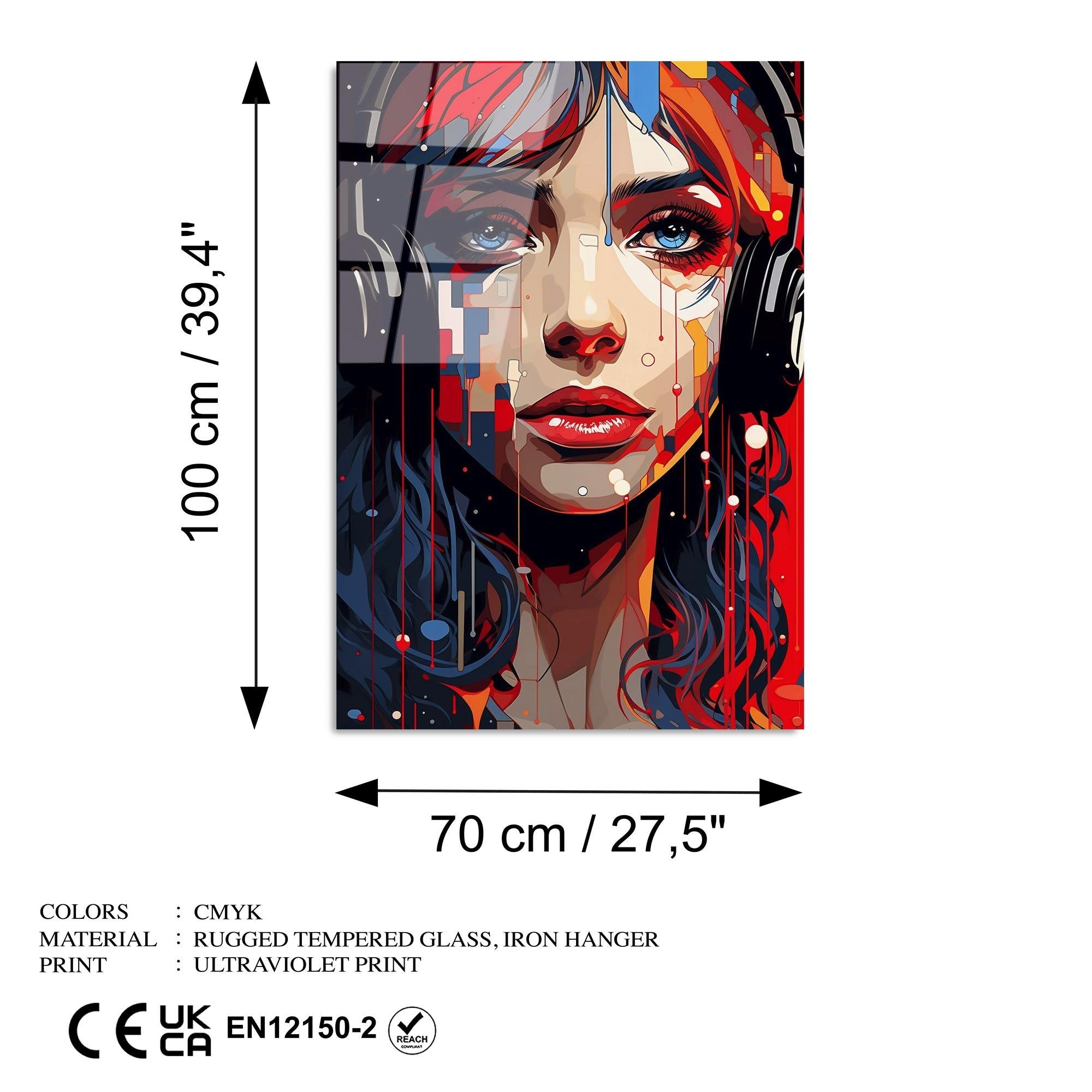 UV-1174 Baskılı Cam Dikdörtgen Duvar Tablosu | ByLamp