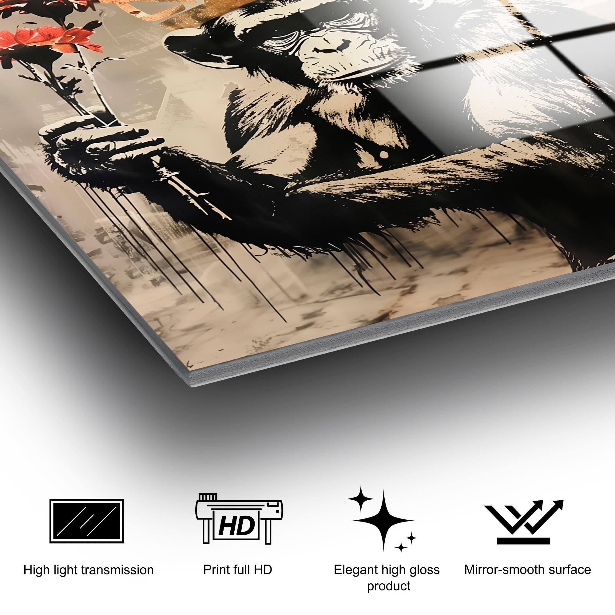 UV-1189  Baskılı Cam Dikdörtgen Duvar Tablosu | ByLamp