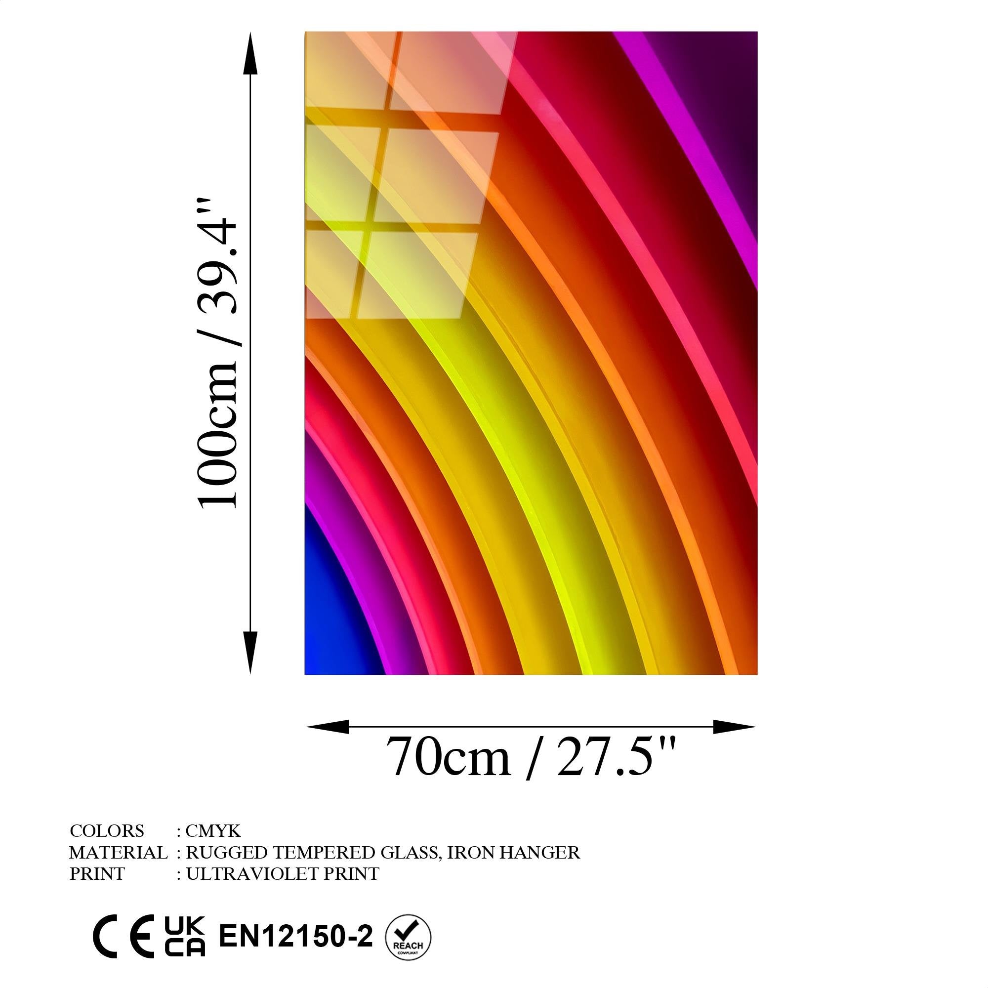 UV-118 Baskılı Cam Dikdörtgen Duvar Tablosu | ByLamp