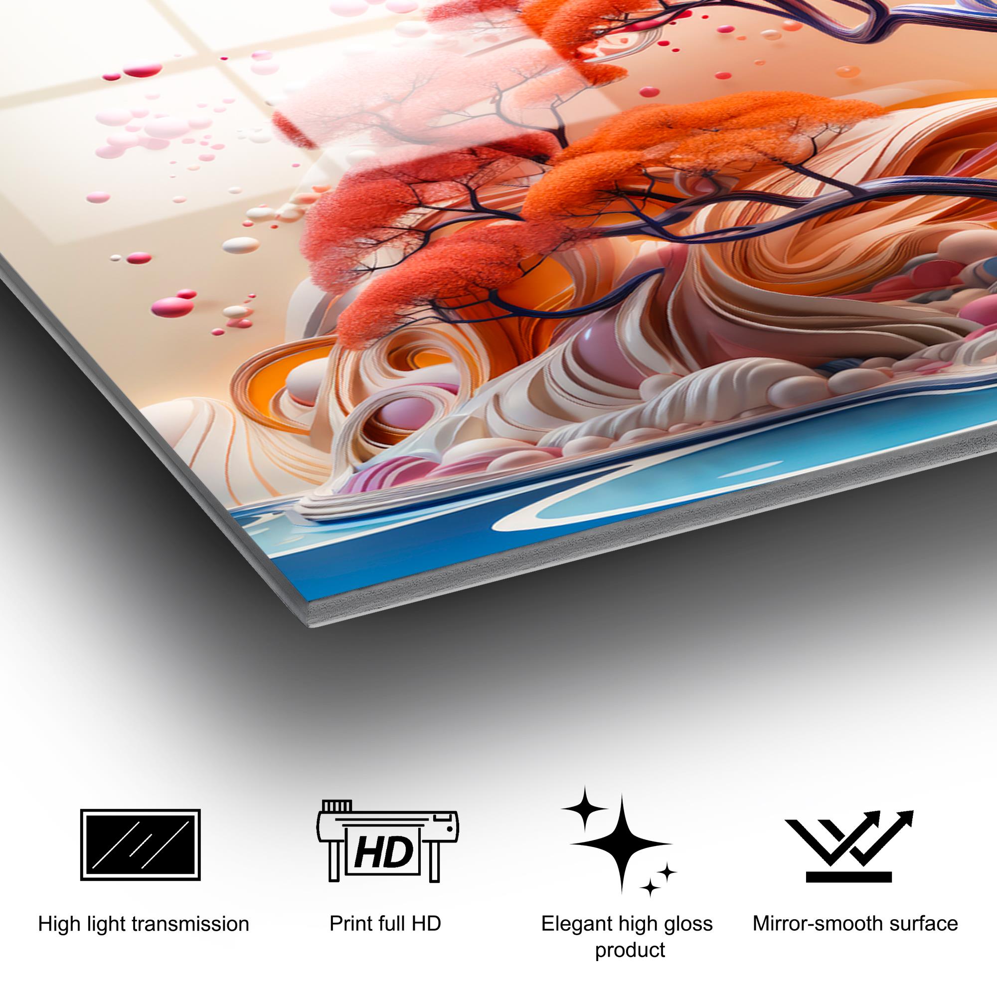 UV-1211 Baskılı Cam Dikdörtgen Duvar Tablosu | ByLamp