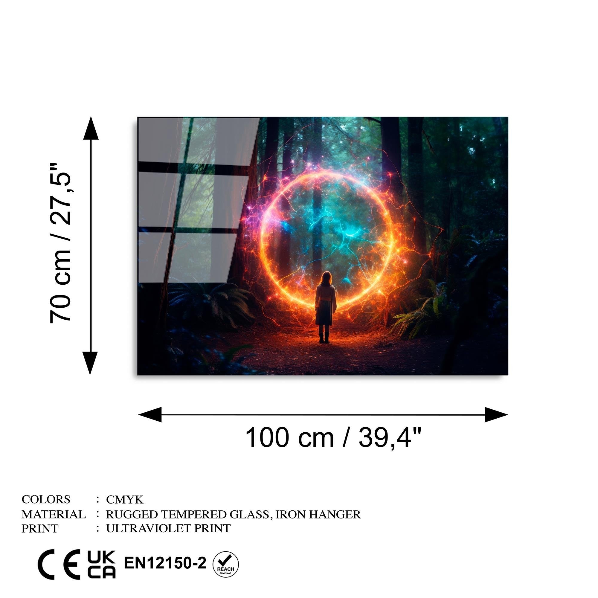 UV-1217 Baskılı Cam Dikdörtgen Duvar Tablosu | ByLamp