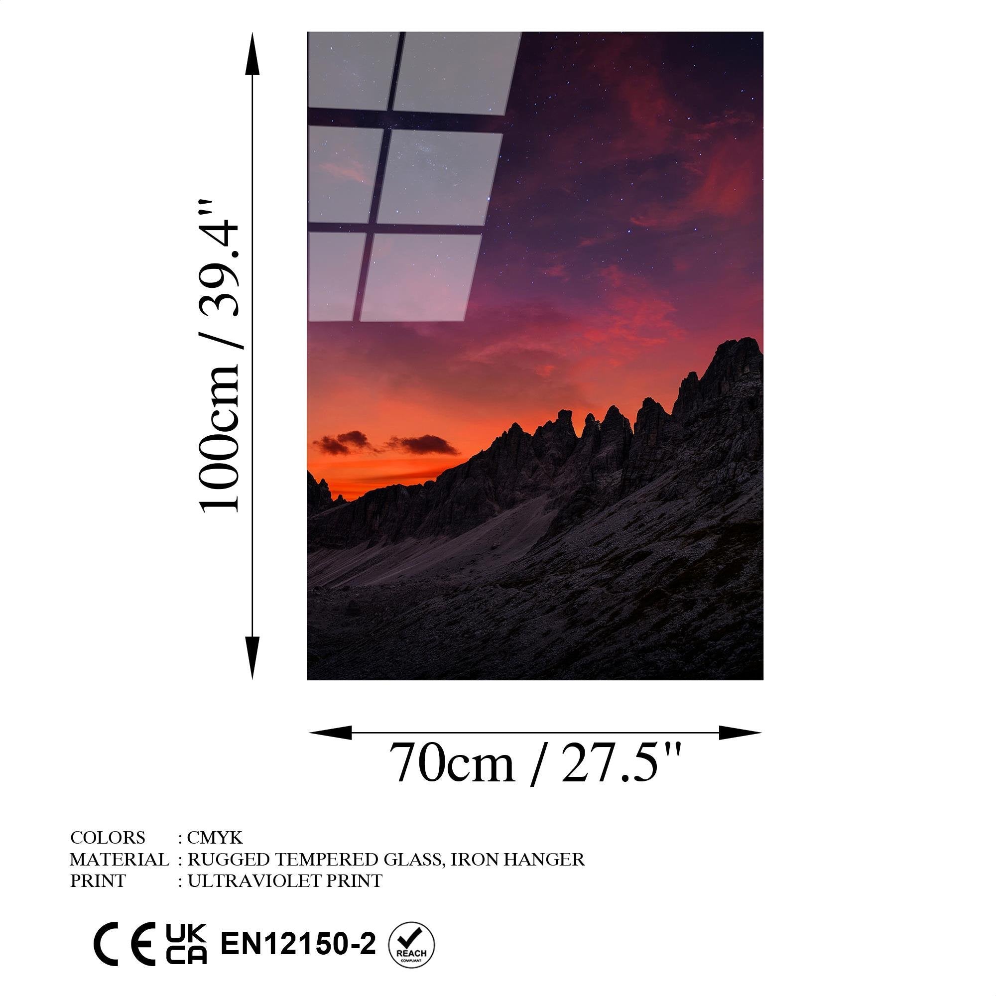 UV-123 Baskılı Cam Dikdörtgen Duvar Tablosu | ByLamp