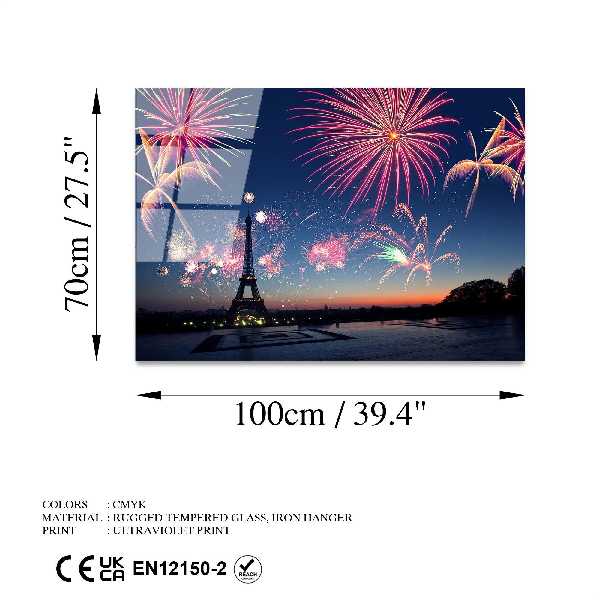 UV-175 Baskılı Cam Dikdörtgen Duvar Tablosu | ByLamp