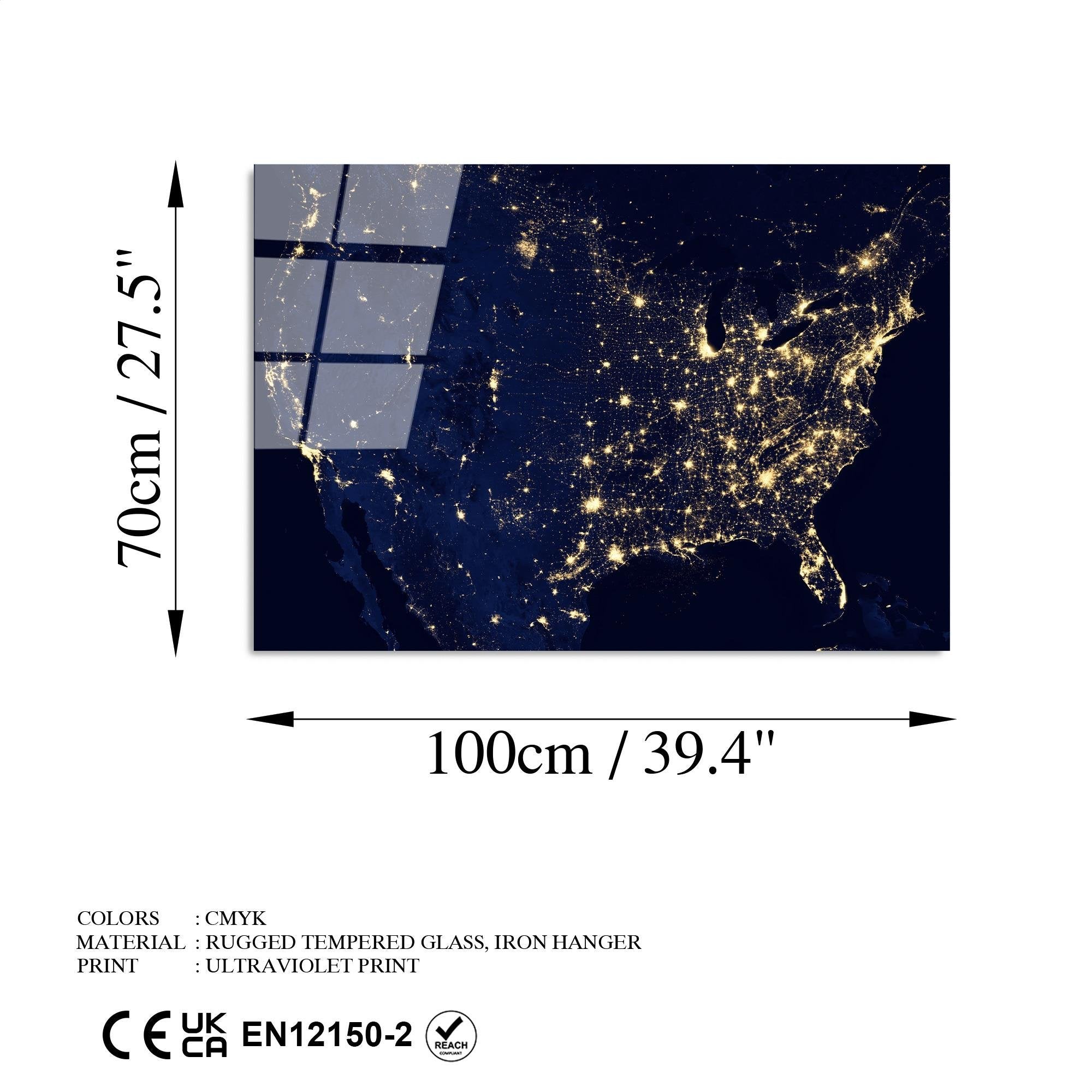 UV-190 Baskılı Cam Dikdörtgen Duvar Tablosu | ByLamp