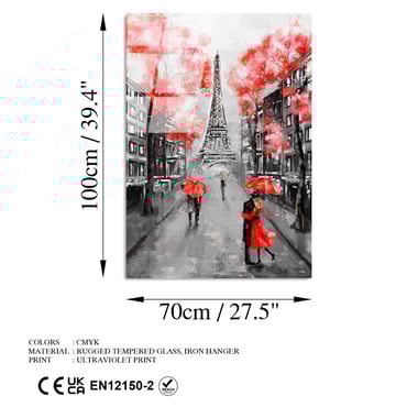 UV-214 Baskılı Cam Dikdörtgen Duvar Tablosu | ByLamp