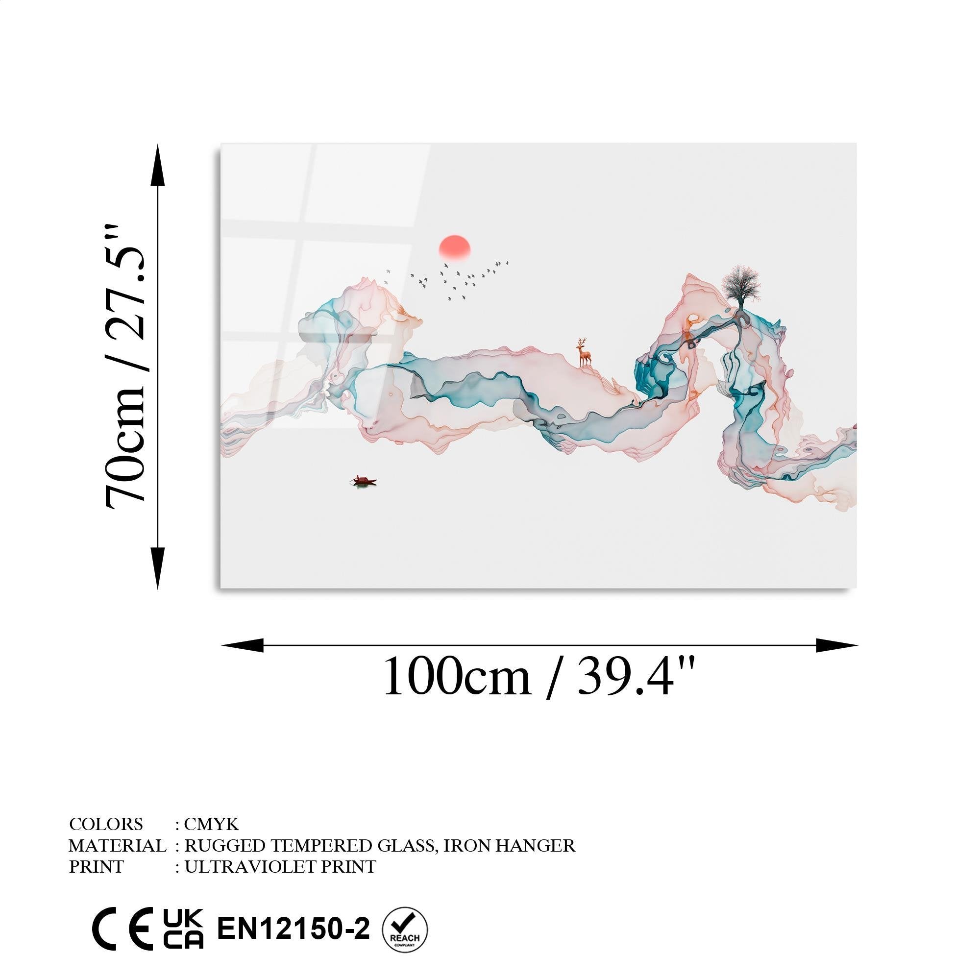 UV-224 Baskılı Cam Dikdörtgen Duvar Tablosu | ByLamp