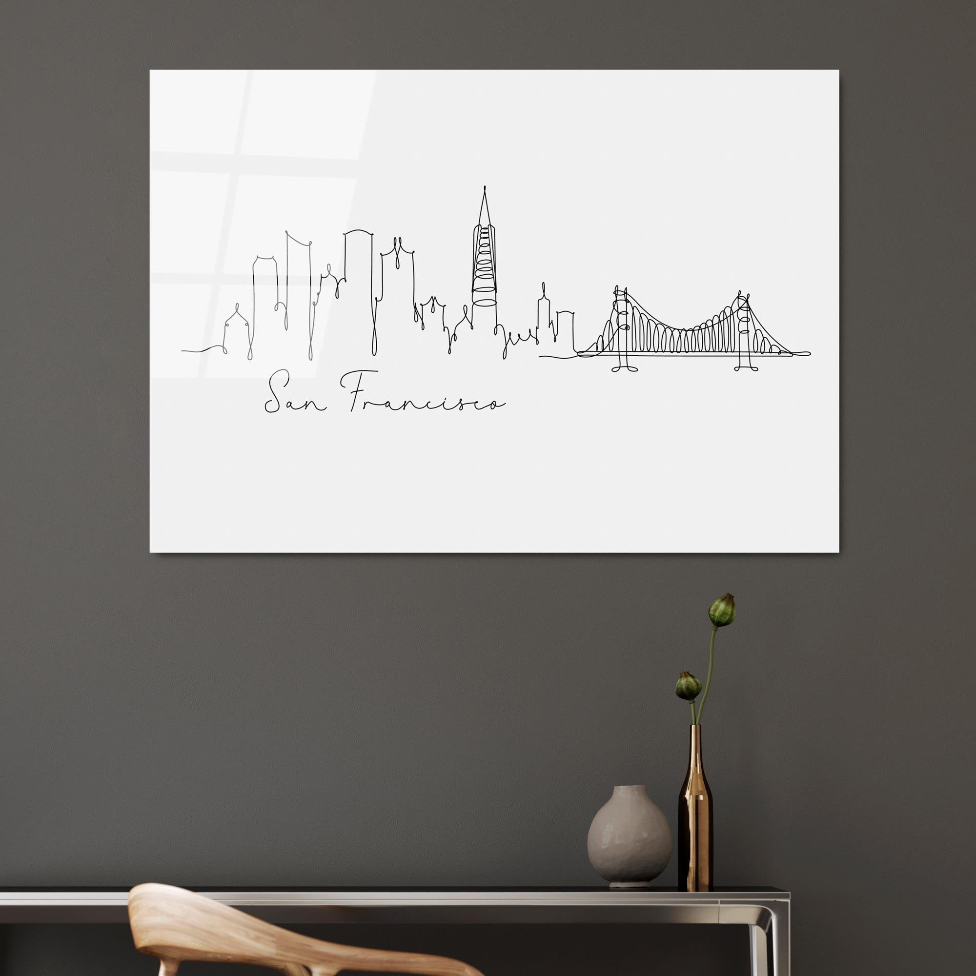 UV-251 Baskılı Cam Dikdörtgen Duvar Tablosu | ByLamp