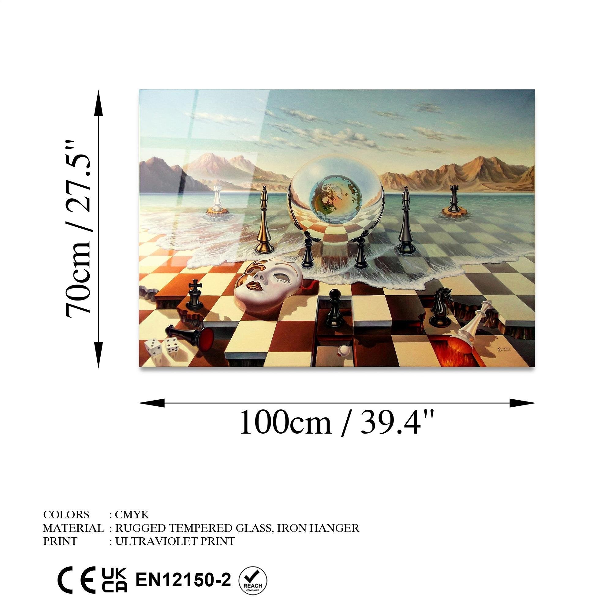 UV-260 Baskılı Cam Dikdörtgen Duvar Tablosu | ByLamp