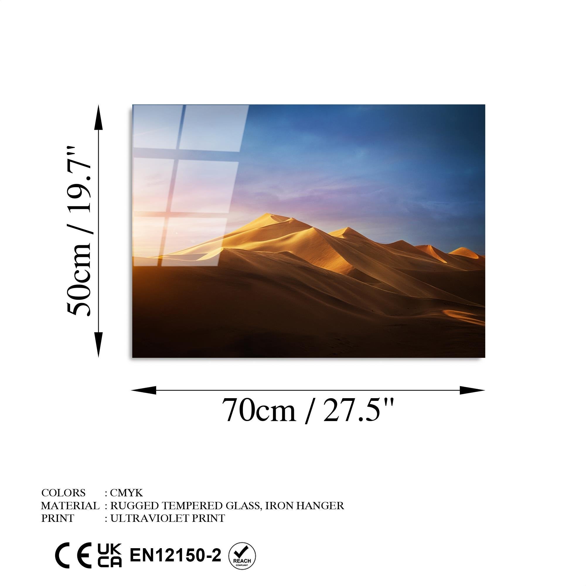 UV-322 Baskılı Cam Dikdörtgen Duvar Tablosu | ByLamp