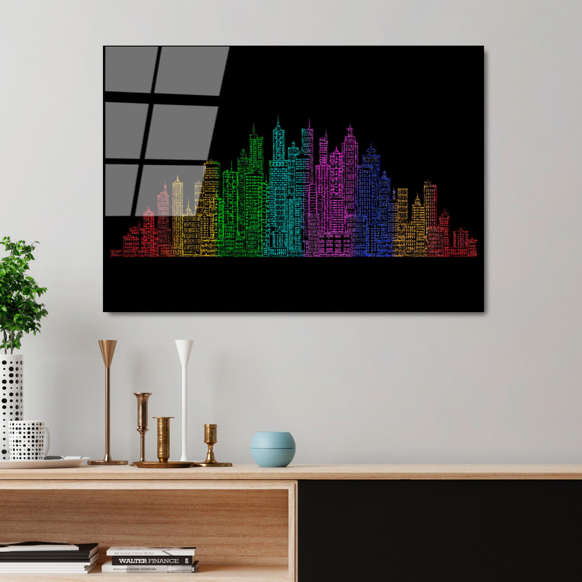 UV-349 Baskılı Cam Dikdörtgen Duvar Tablosu | ByLamp