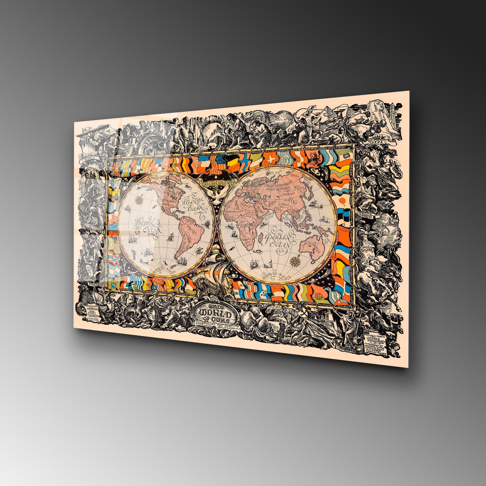 UV-366 Baskılı Cam Dikdörtgen Duvar Tablosu | ByLamp