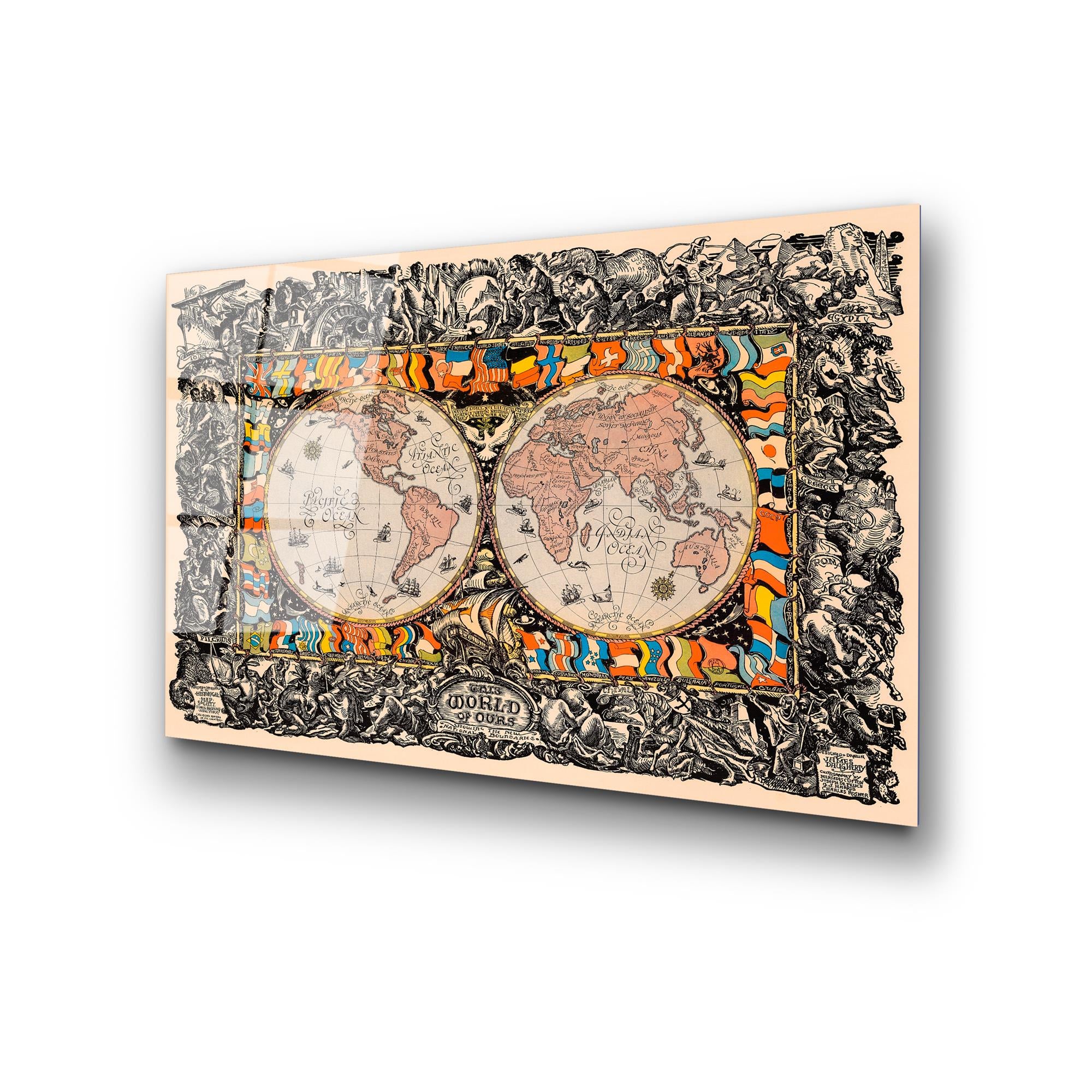 UV-366 Baskılı Cam Dikdörtgen Duvar Tablosu | ByLamp