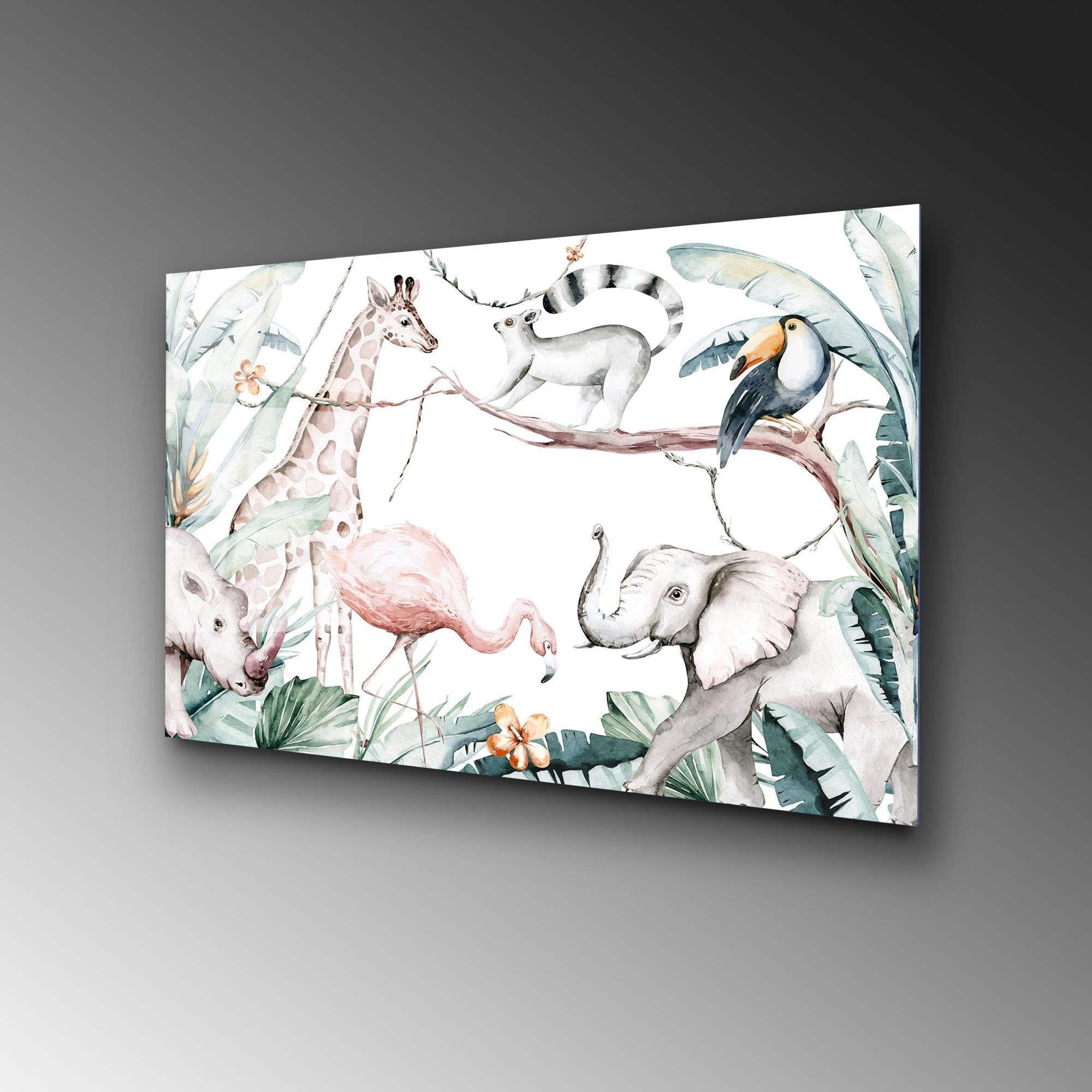 UV-462 Baskılı Cam Dikdörtgen Duvar Tablosu | ByLamp